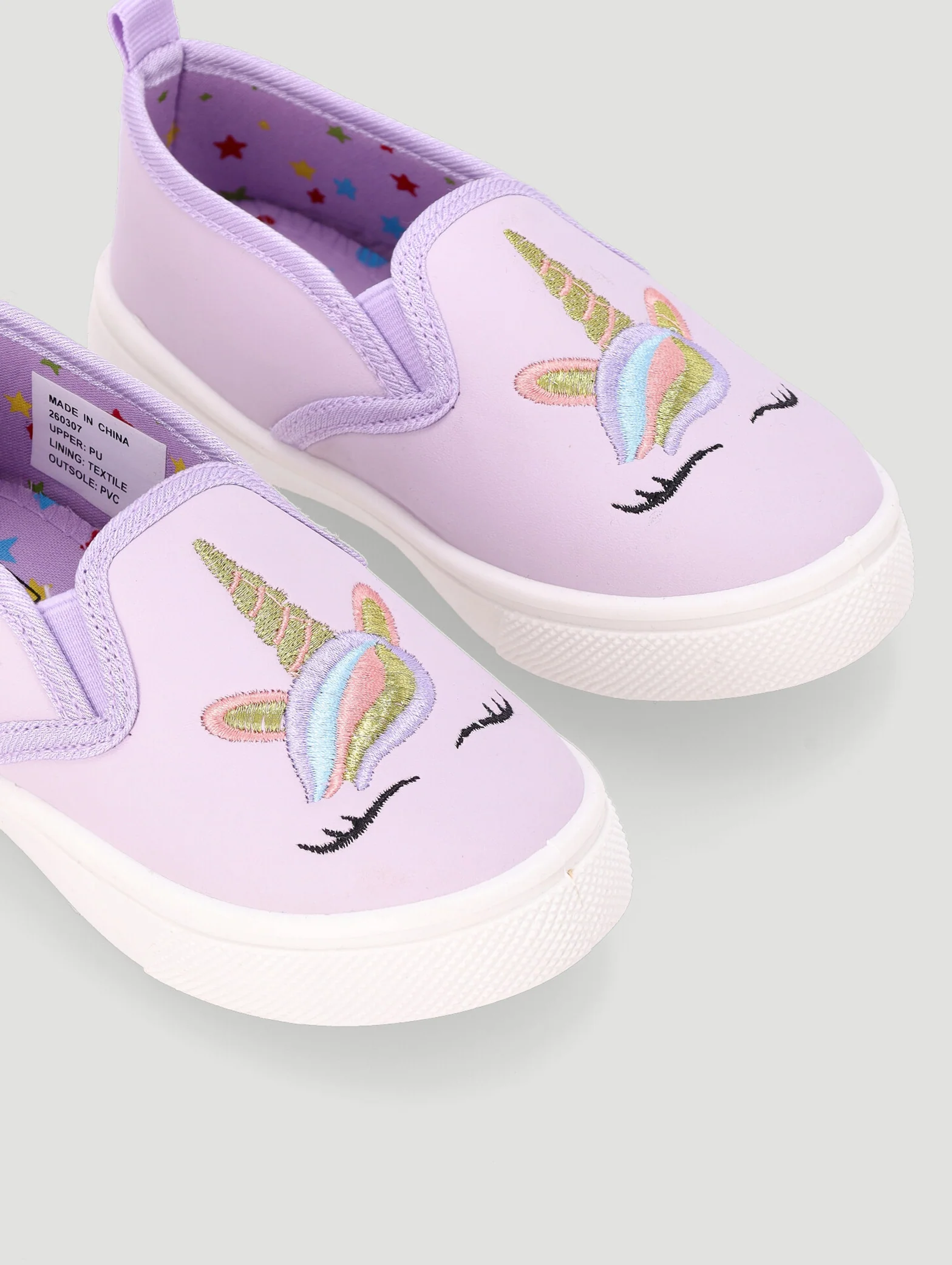 Pre-Girls Unicorn Slip On Sneaker - Lilac - Image 3