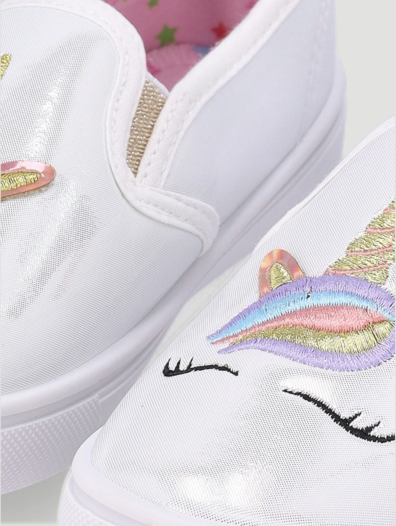 Pre-Girls Unicorn Slip On Sneaker - White - Image 2