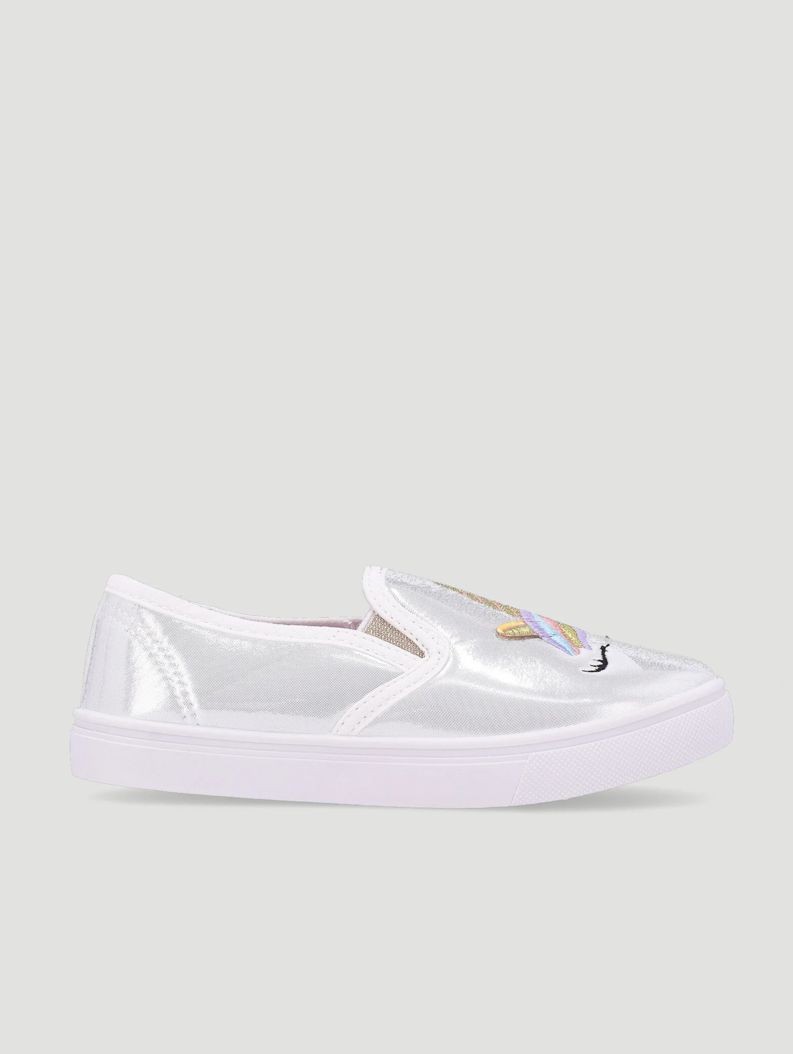 Pre-Girls Unicorn Slip On Sneaker - White - Image 3