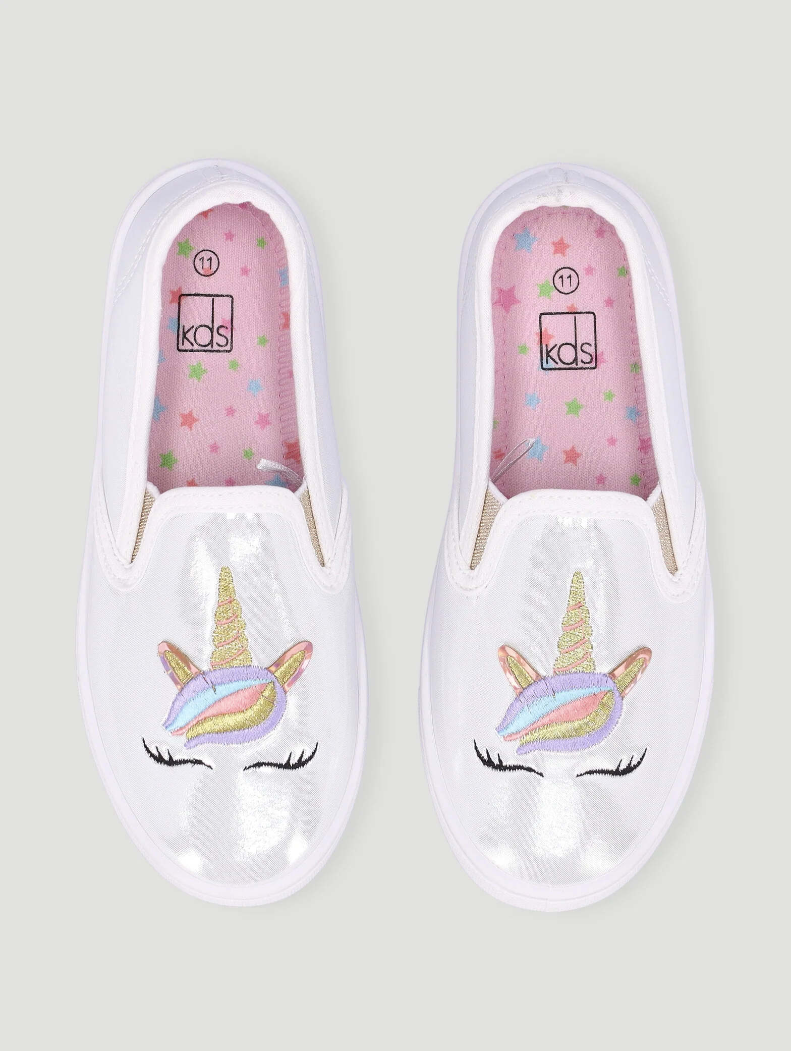 Pre-Girls Unicorn Slip On Sneaker - White - Image 4