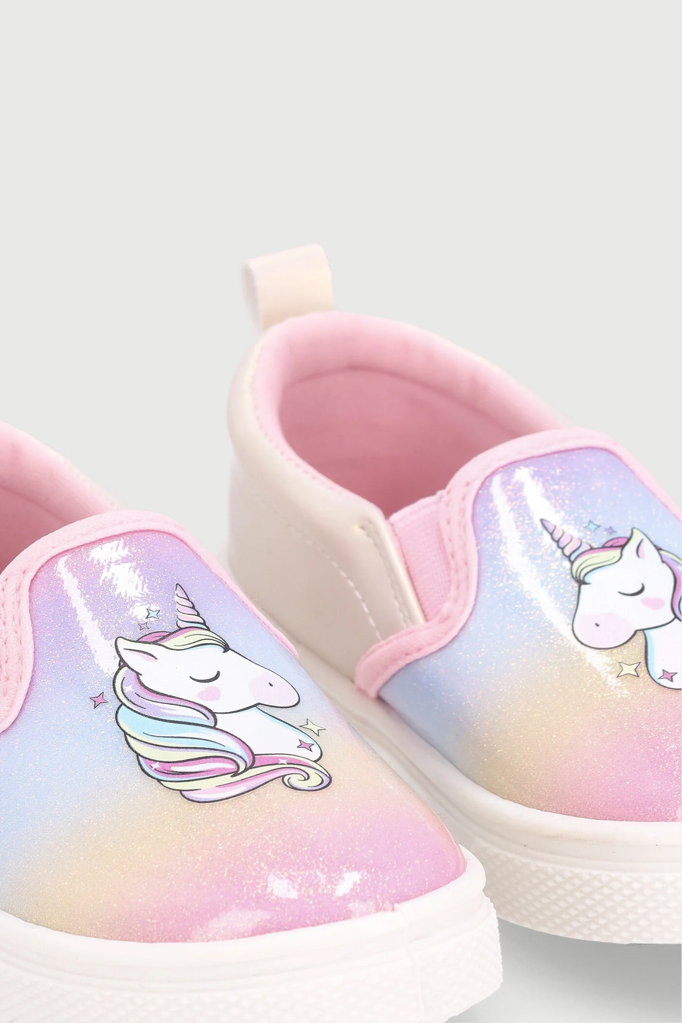 Pre-Girls Unicorn Slip On Sneaker - White - Image 2