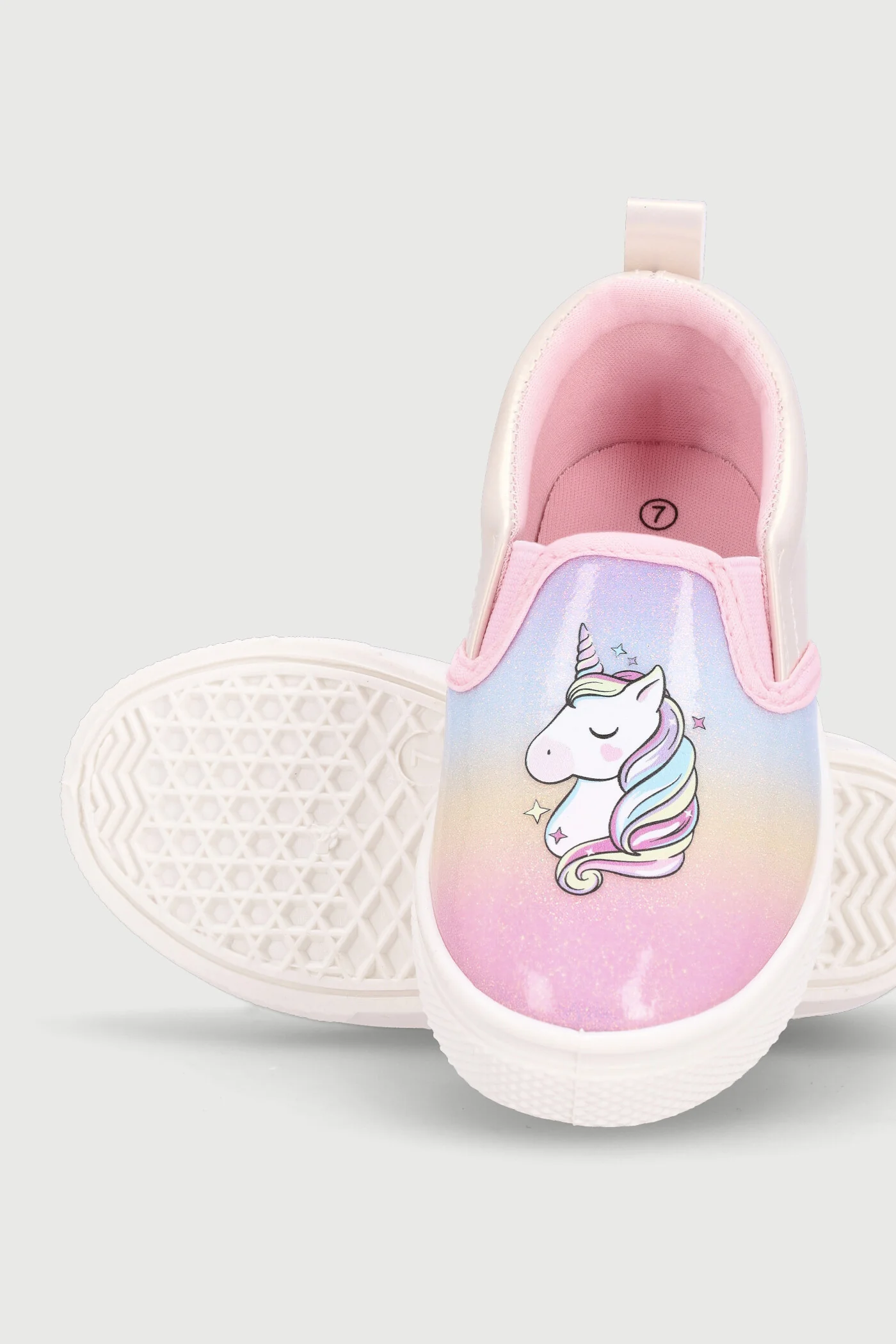 Pre-Girls Unicorn Slip On Sneaker - White - Image 3
