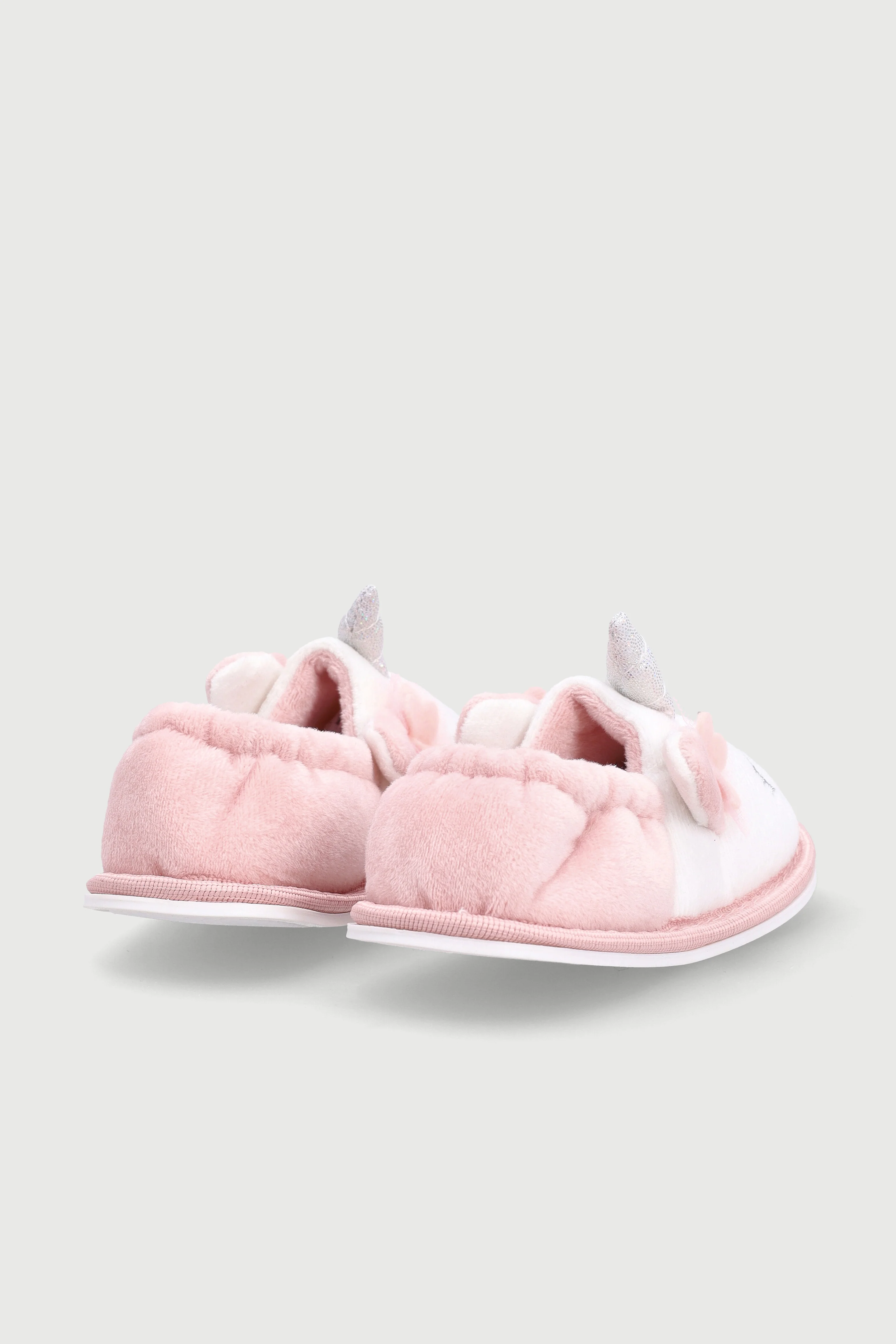 Pre-Girls Unicorn Stokie Slipper - White/Pink - Image 5