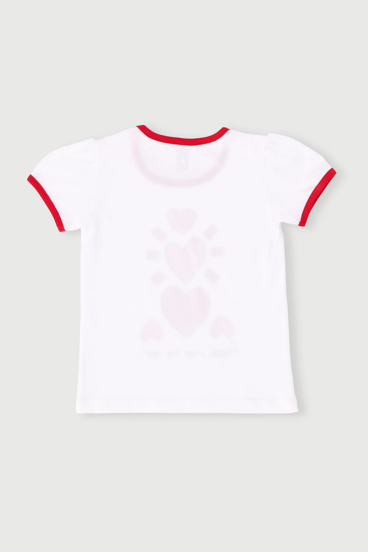 Pre-Girls Valentines Tee -White/Red - Image 2