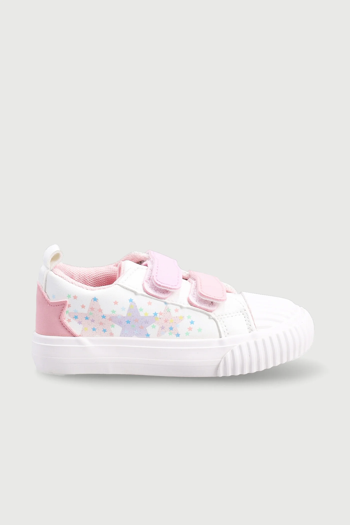 Pre-Girls Velcro Vulcanised Sneaker - White - Image 3
