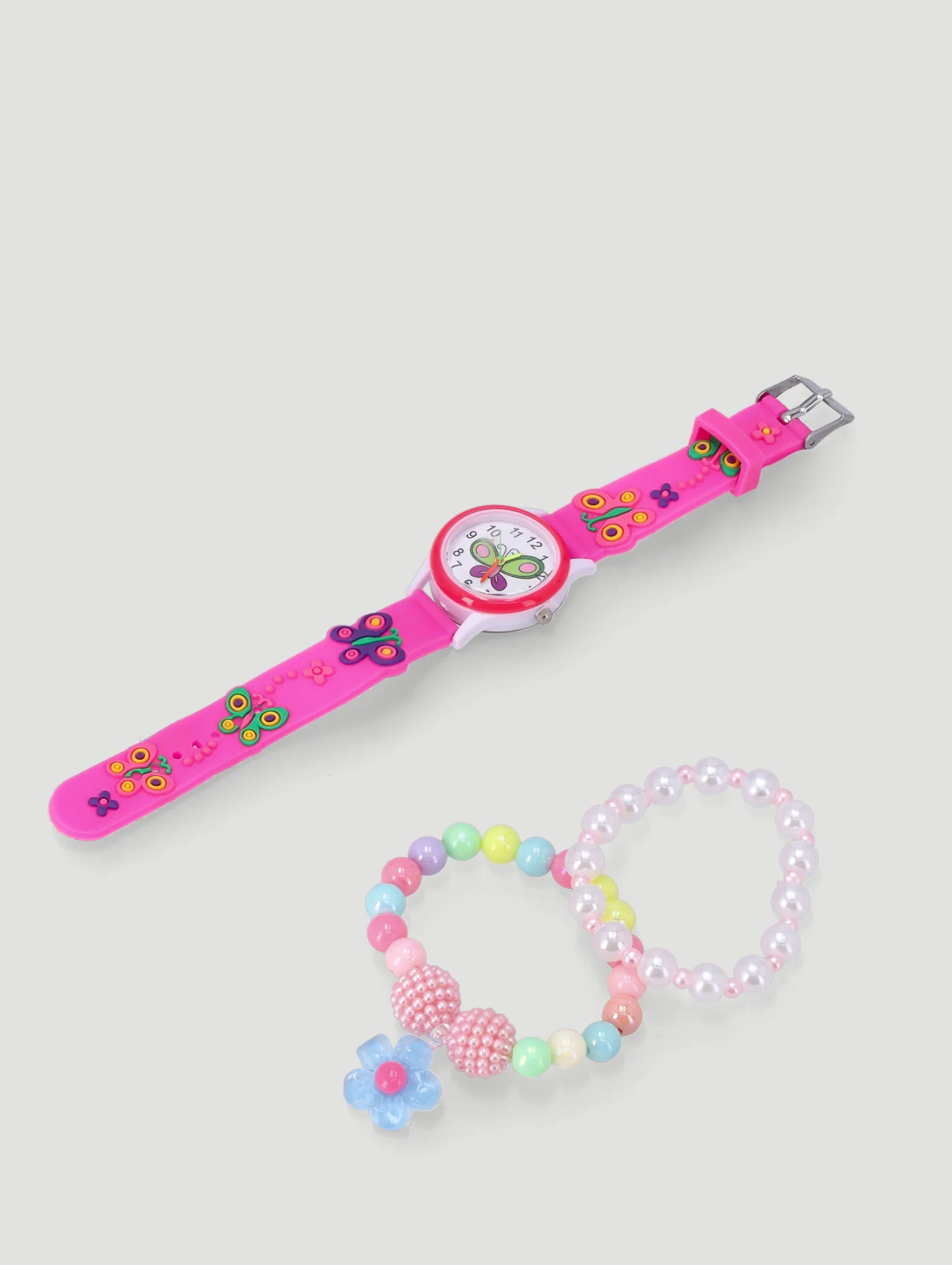 Pre-Girls Watch & Bangle Set - Pink - Image 2