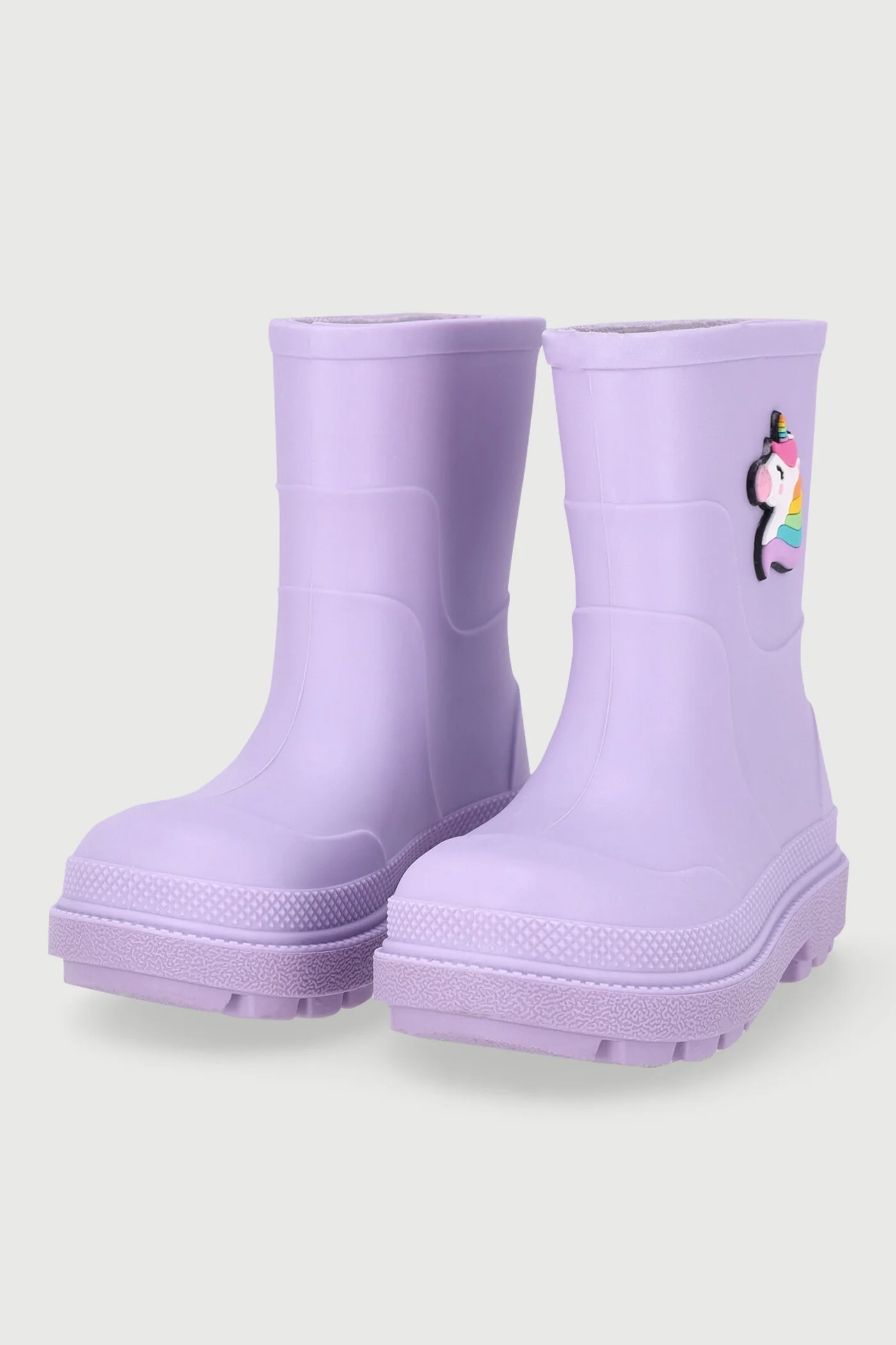Pre-Girls Wellington Boots With Trim - Lilac - Image 3