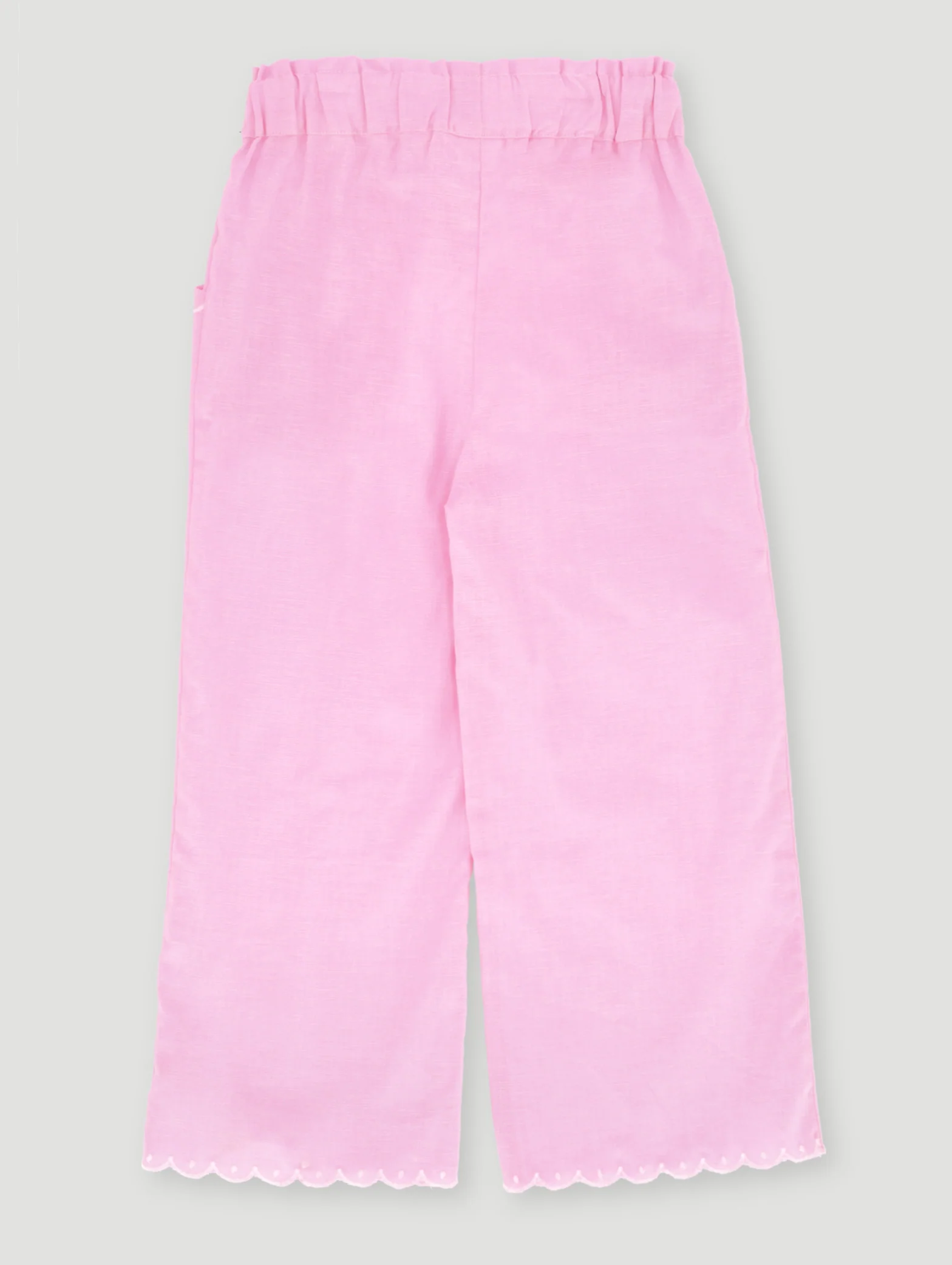 Pre- Girls Wide Leg Scallop Pants - Pink - Image 2