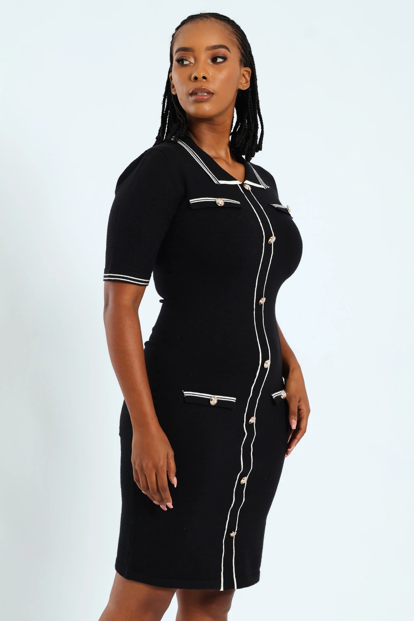 Preppy Bodycon Knitwear Dress - Image 3