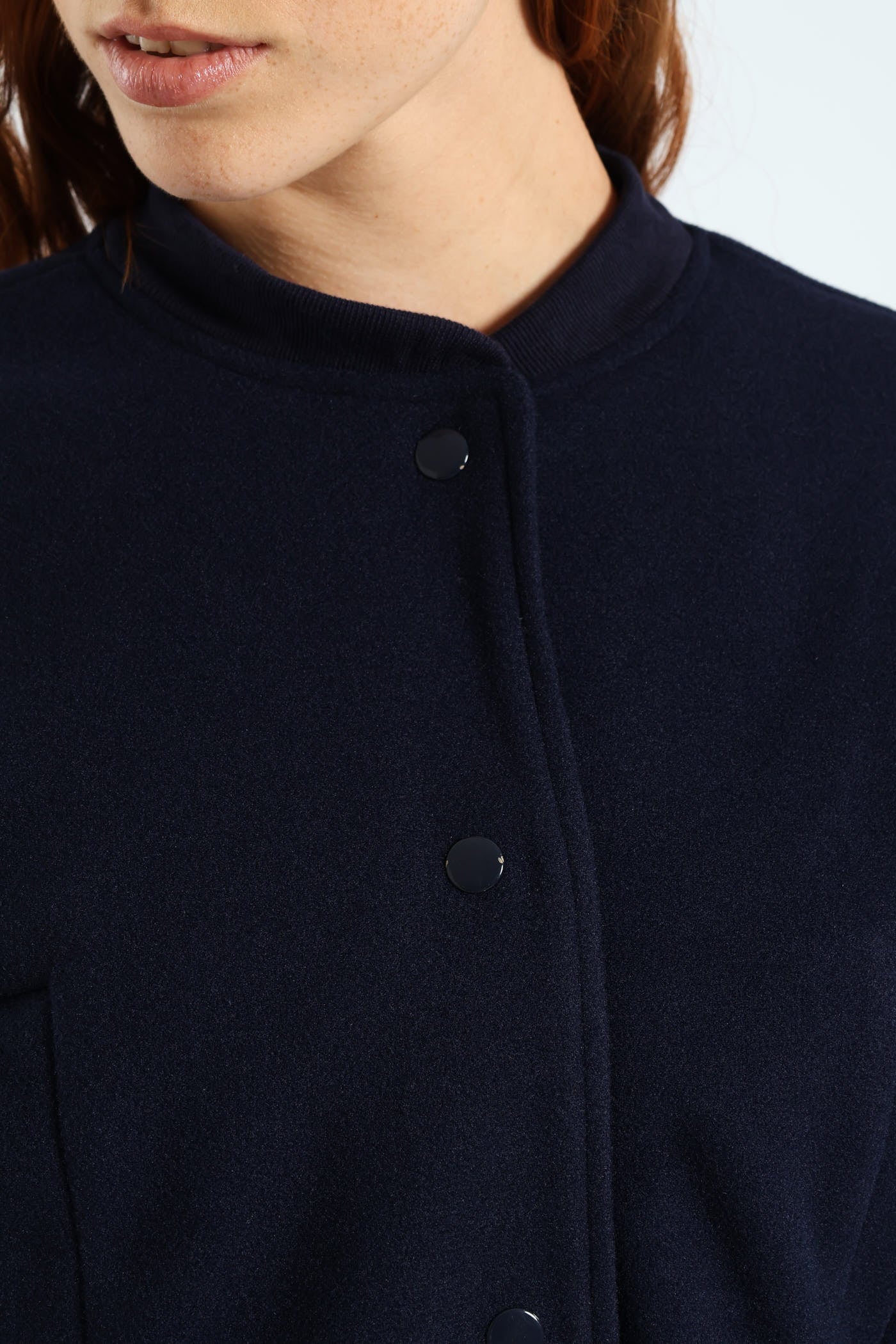 Preppy Melton Bomber Jacket - Navy - Image 5