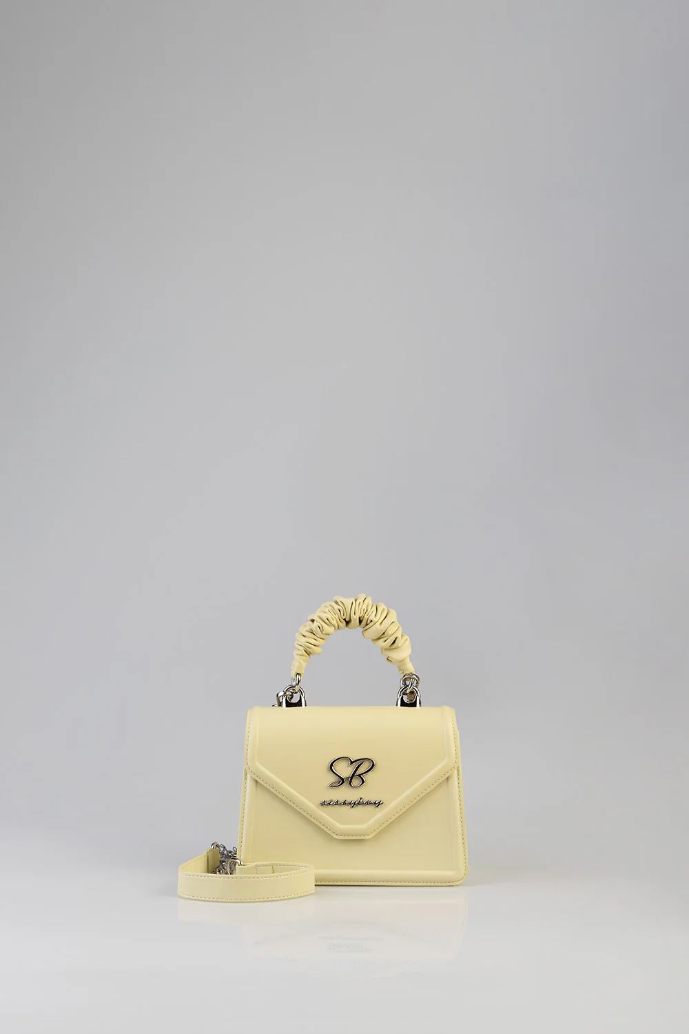Primrose Mini Bag With Pompom Strap - Butter Yellow - Image 3