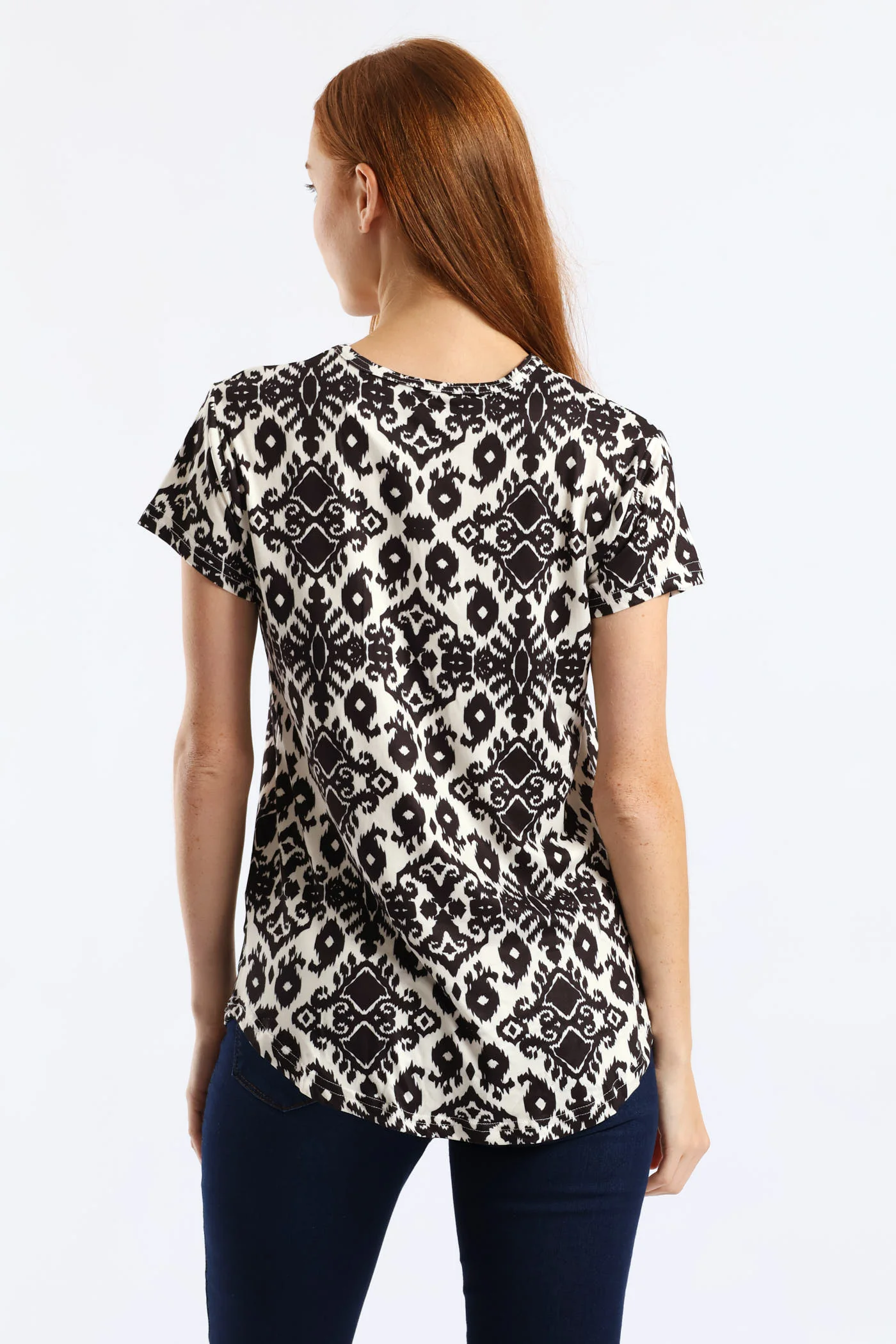 Print Pocket Tee - Cream/Black - Image 4