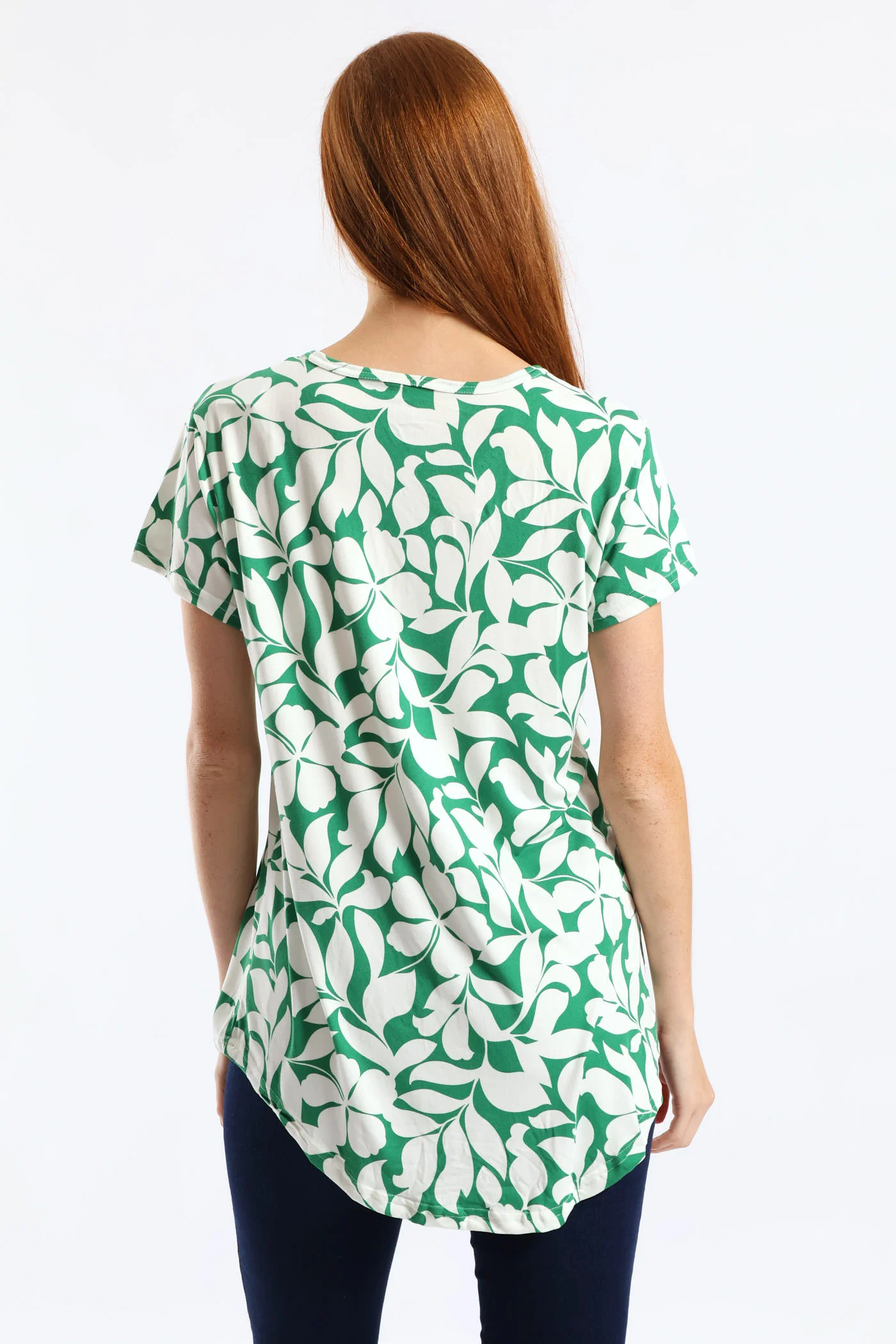 Print Pocket Tee - White/Green - Image 4