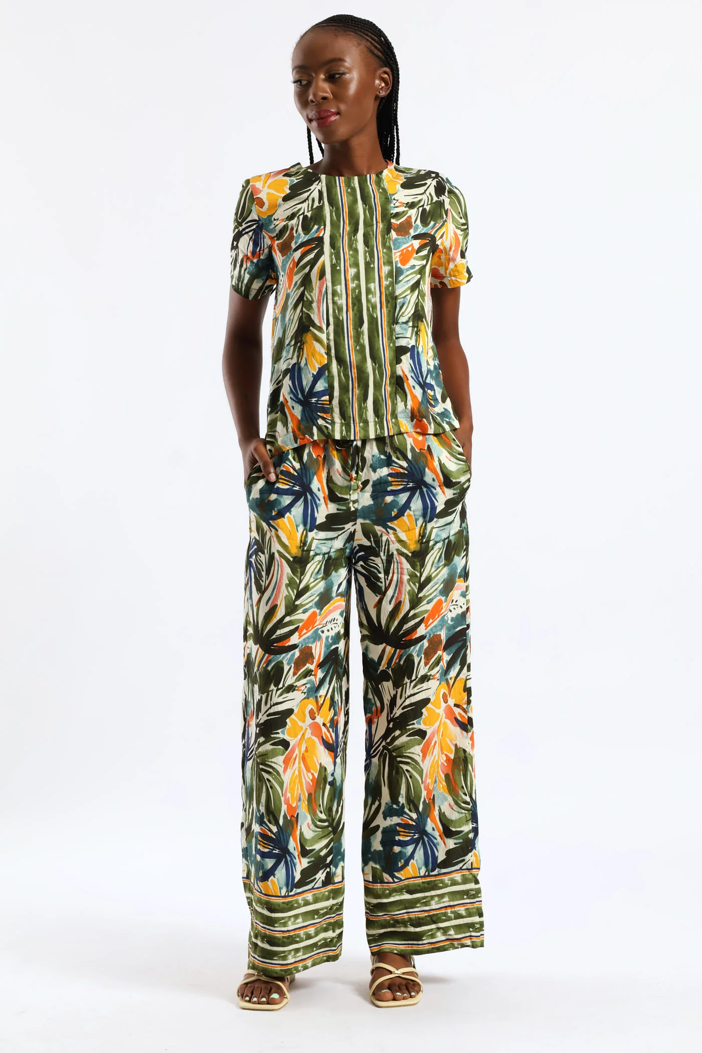 Print Shell Tee - Sage - Image 2