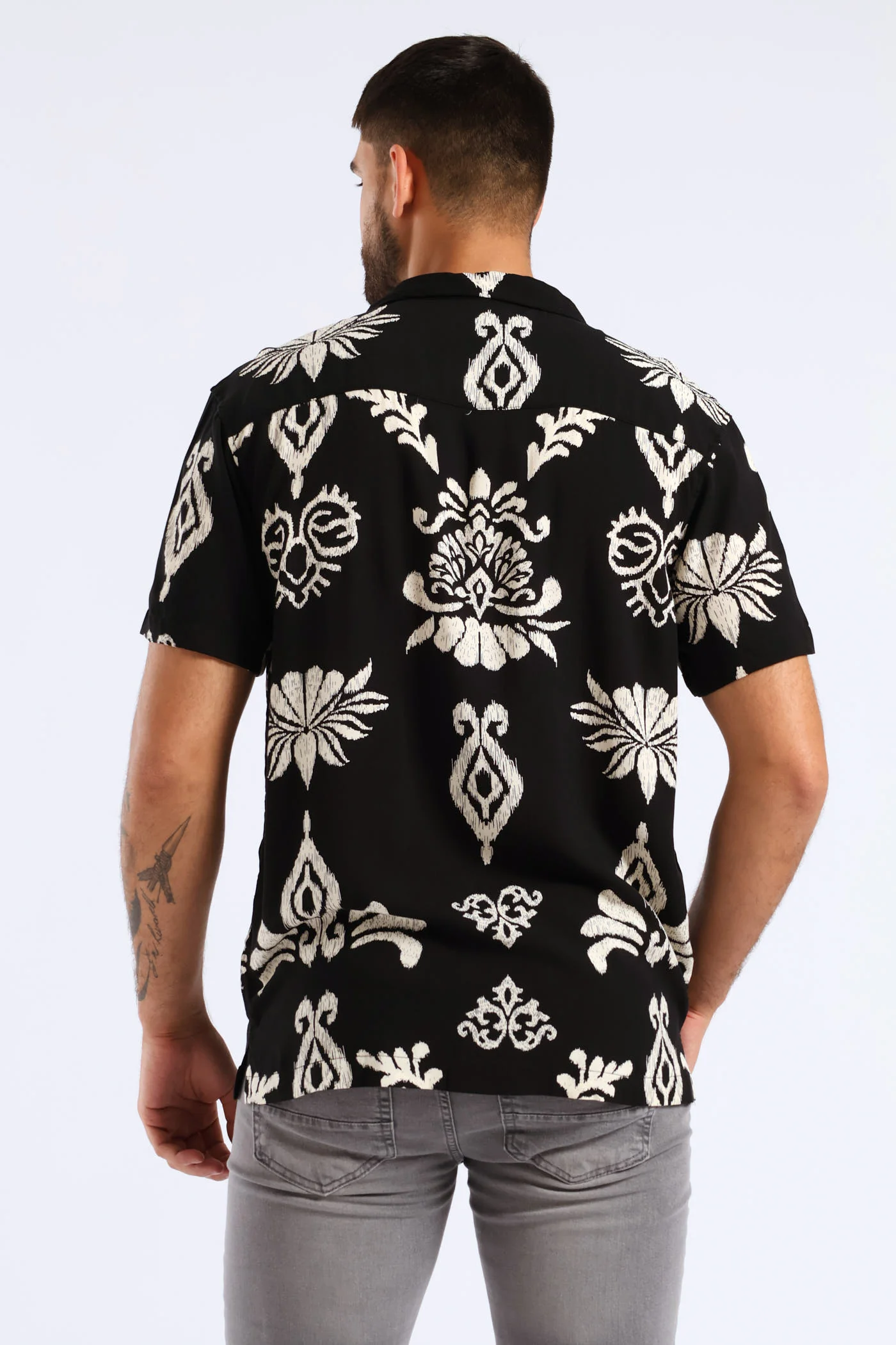 Print Viscose Shirt - Black - Image 2