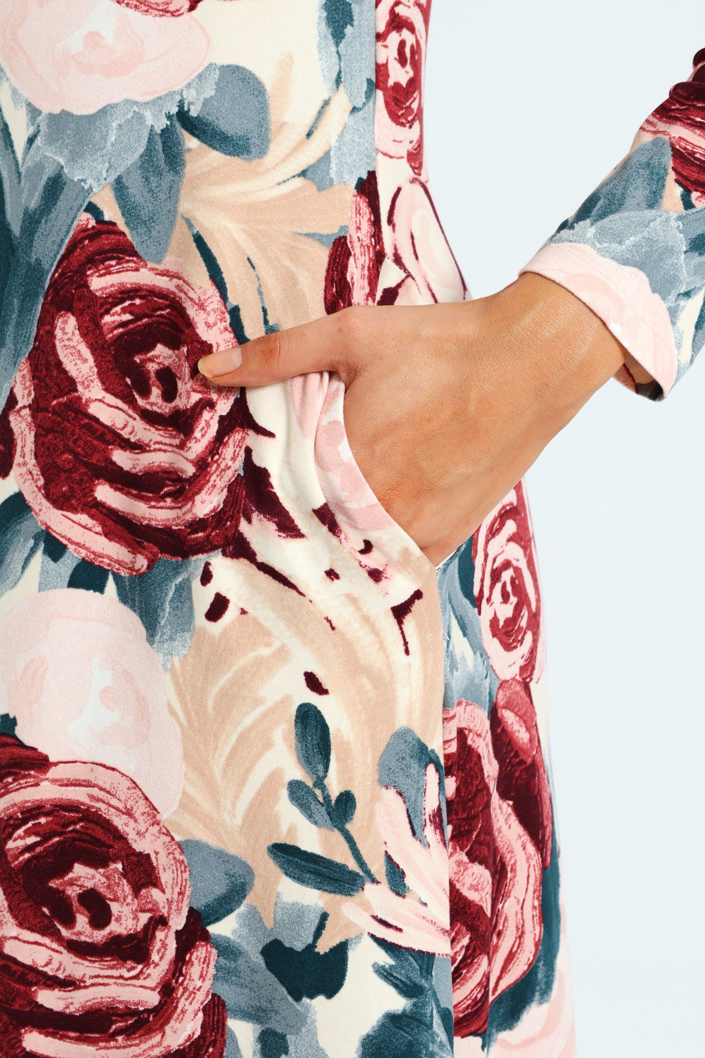Printed A-Line Midaxi Dress - Grape/White - Image 5
