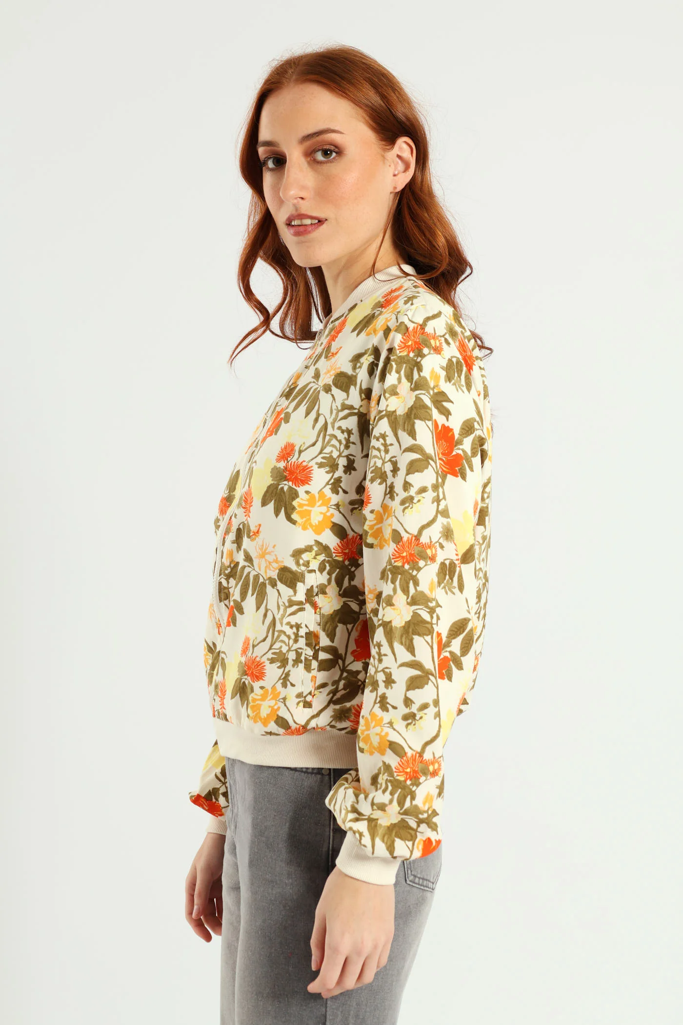 Printed Bomber Jacket - Fatigue/Cream - Image 2
