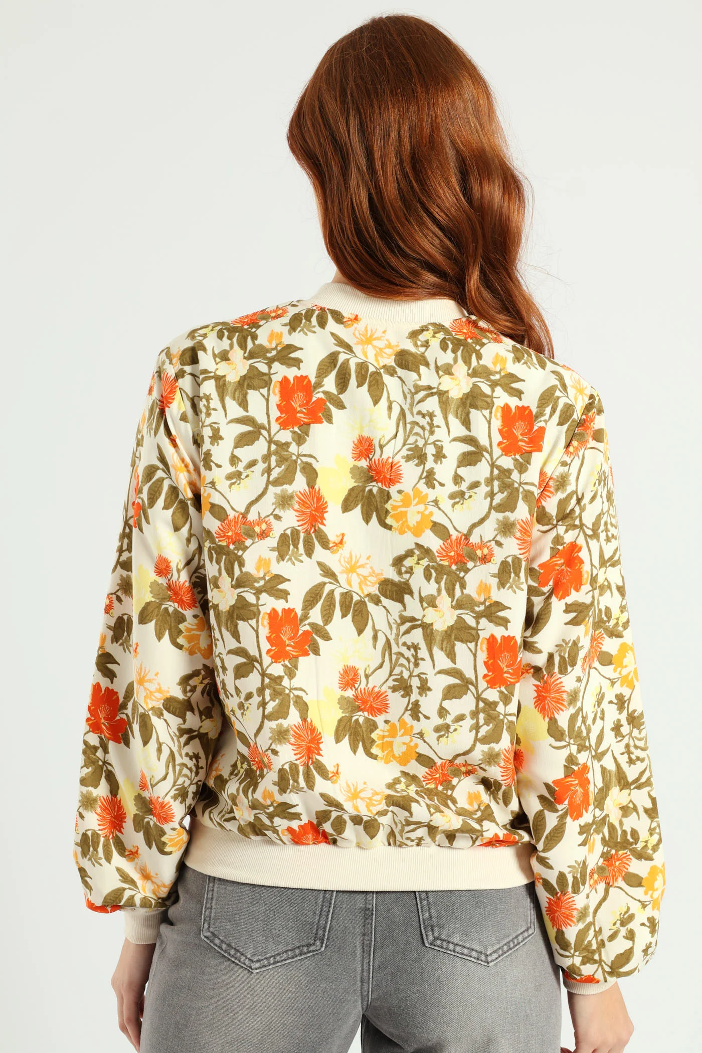 Printed Bomber Jacket - Fatigue/Cream - Image 3