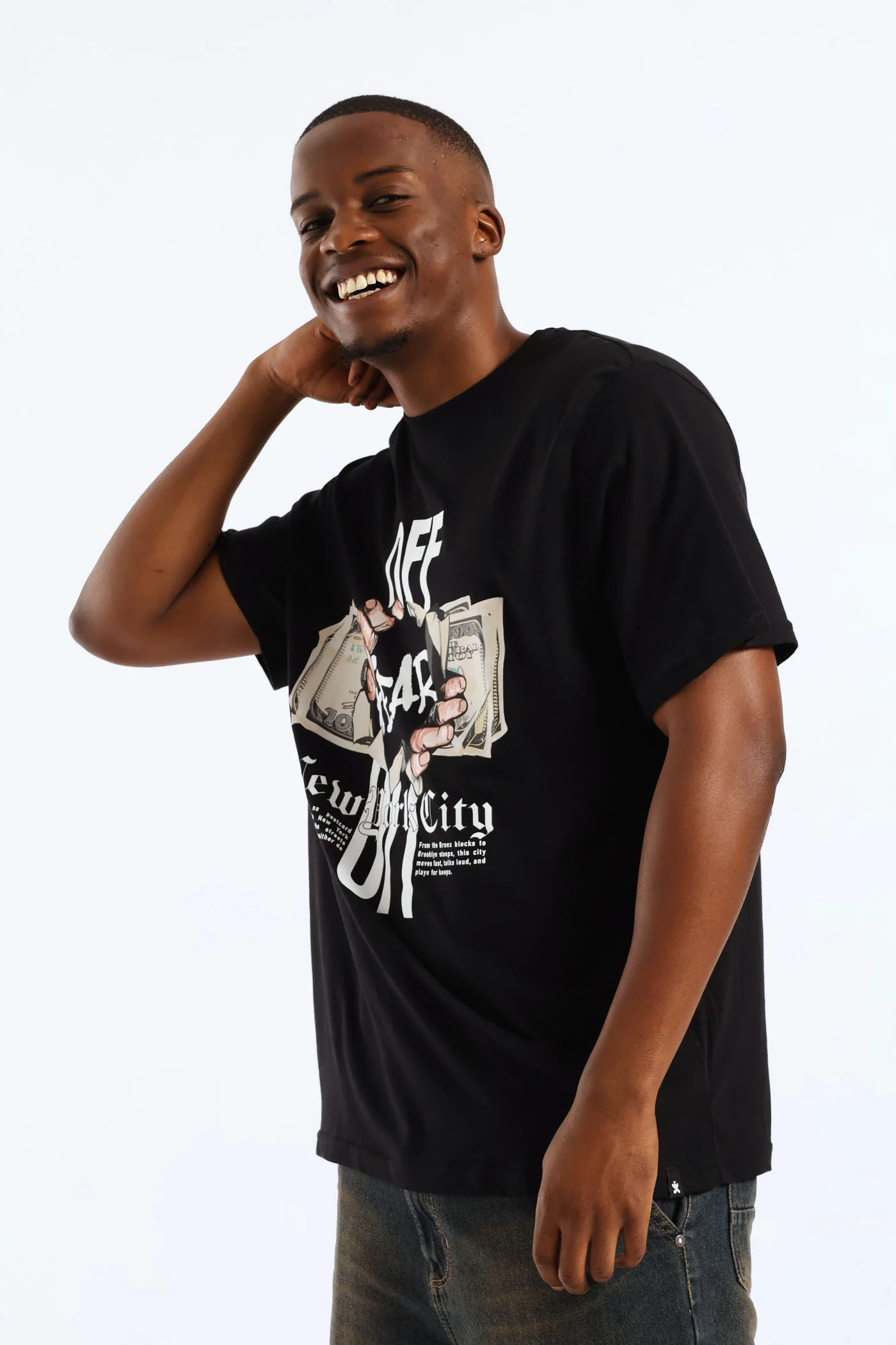 Printed Fear Tee - Black - Image 4