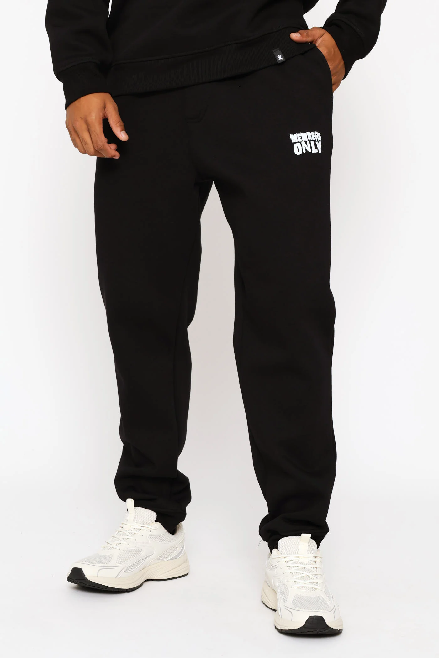 Printed Fleece Jogger - Black - Image 3