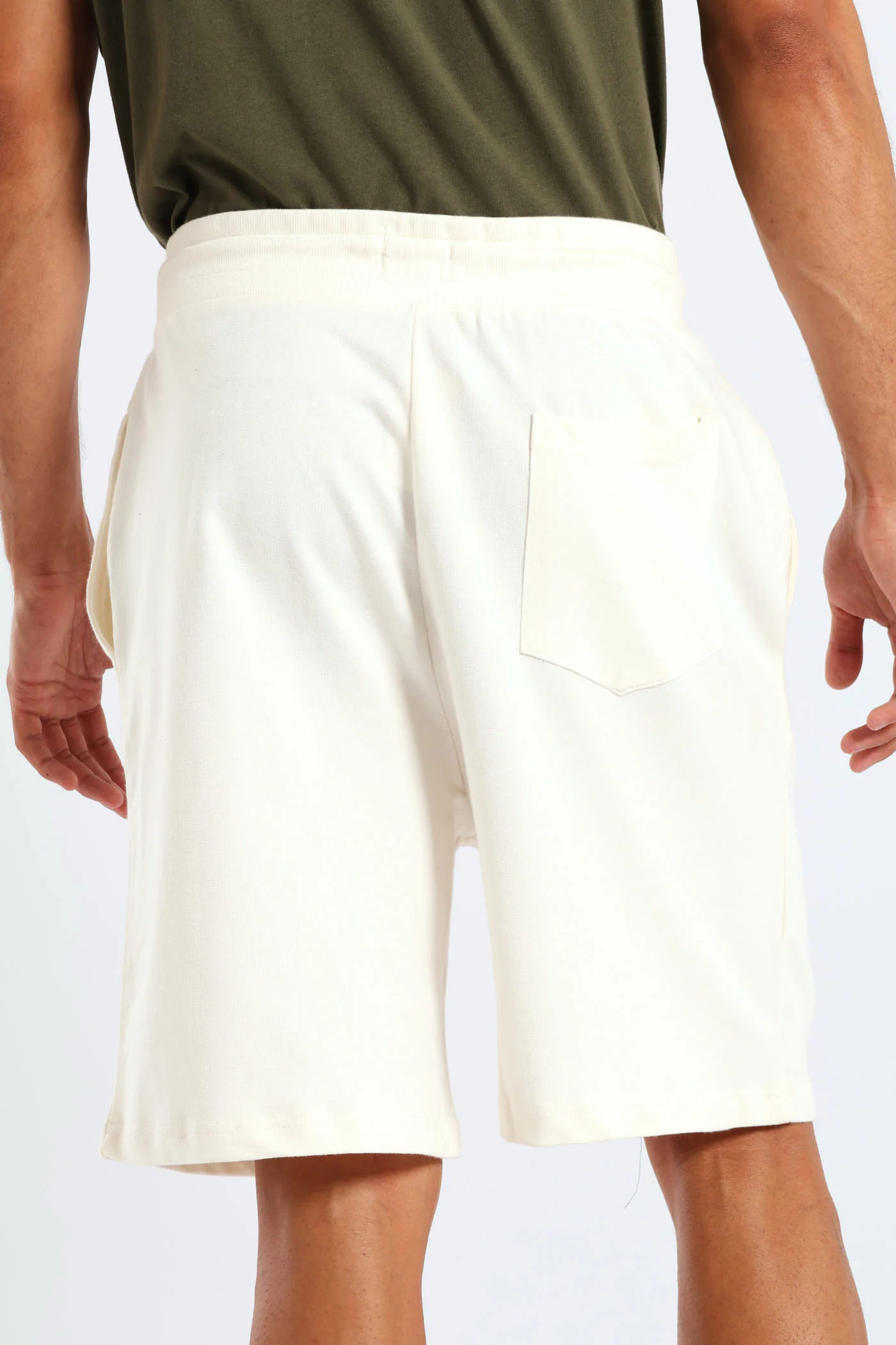 Printed Fleece Shorts - Ecru - Image 4