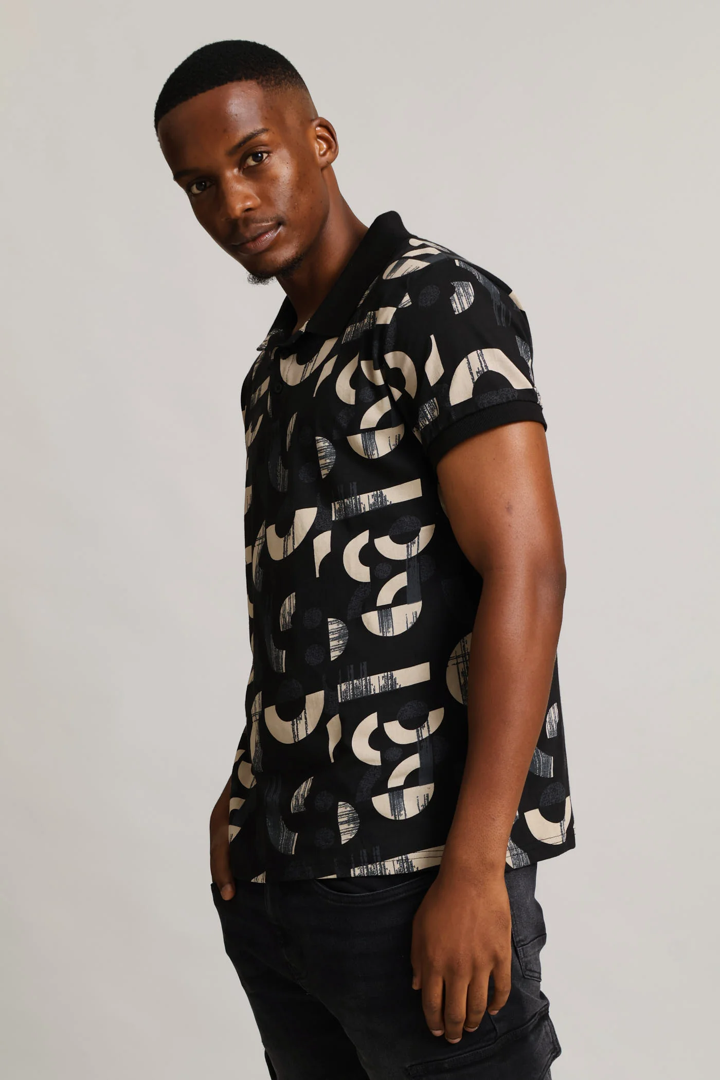 Printed Golfer - Stone/Black - Image 3