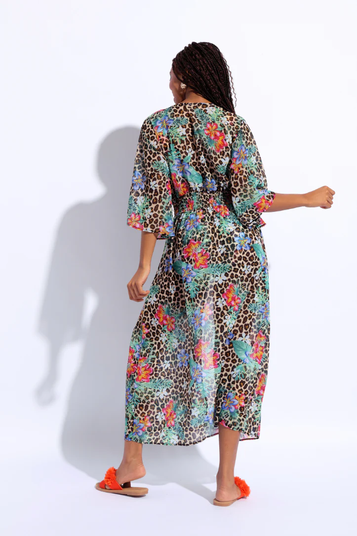 Printed Maxi Kimono - Multi - Image 2