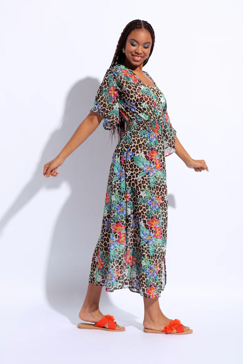 Printed Maxi Kimono - Multi - Image 5
