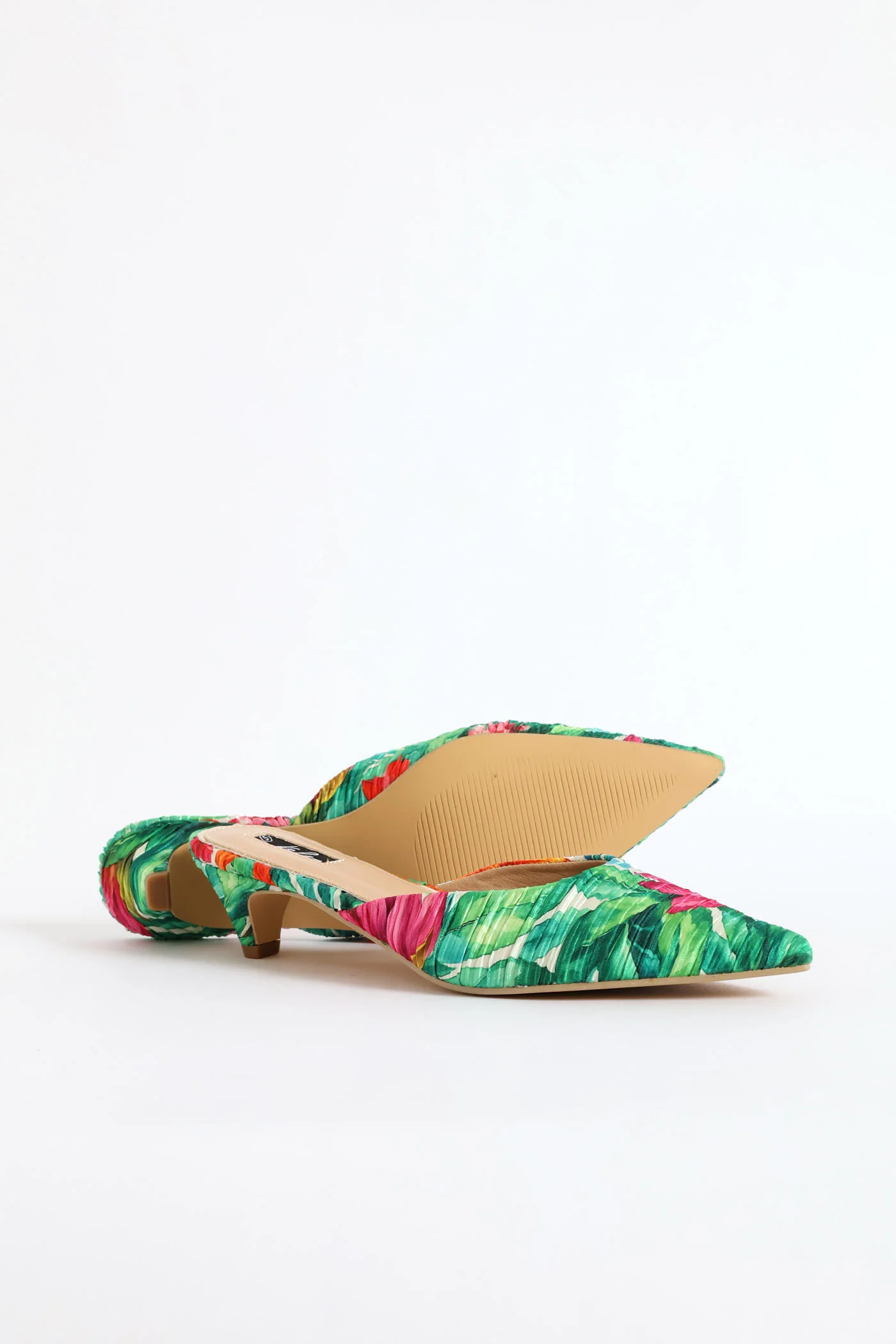 Printed Pleated Mule Heel - Multi - Image 4