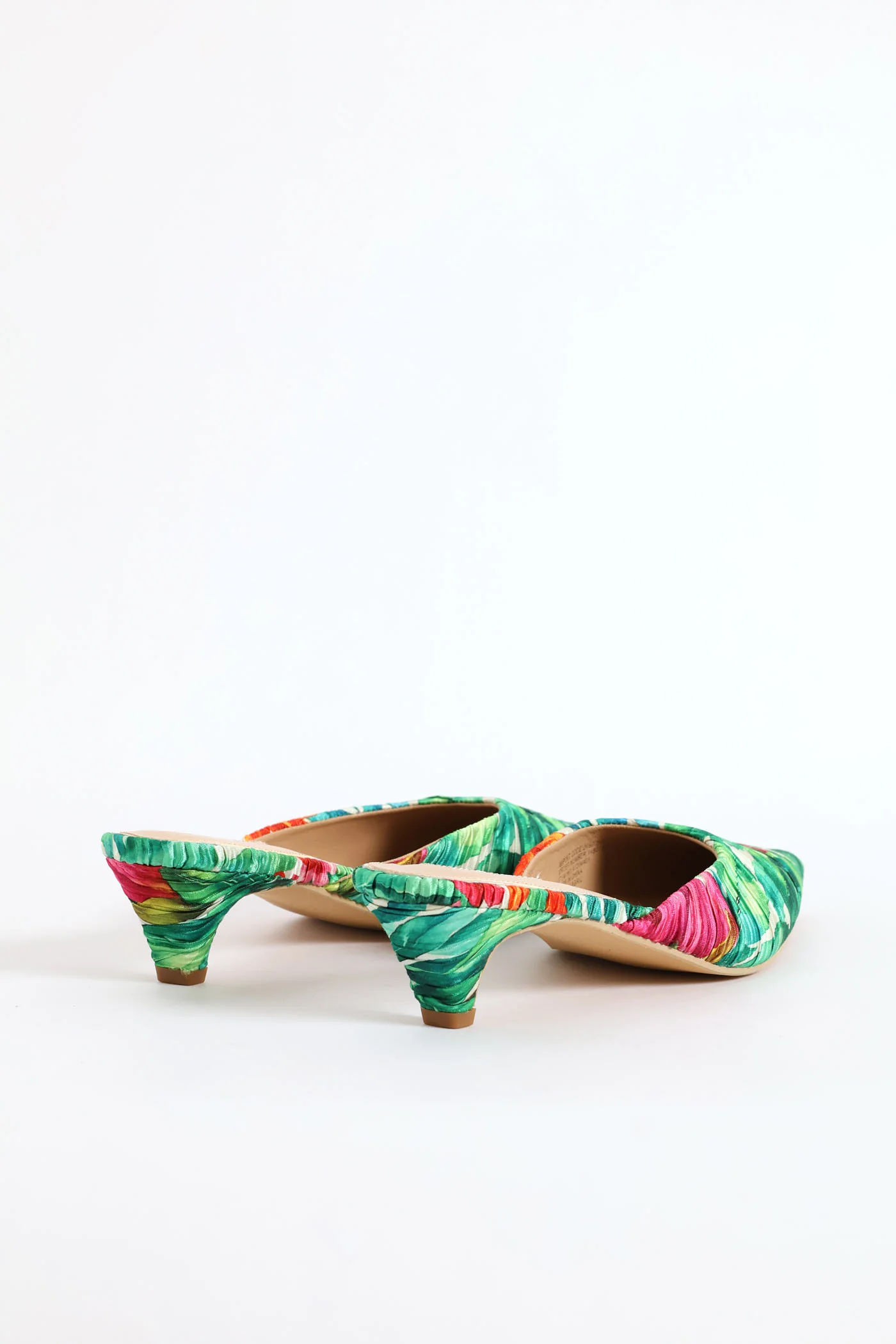 Printed Pleated Mule Heel - Multi - Image 5