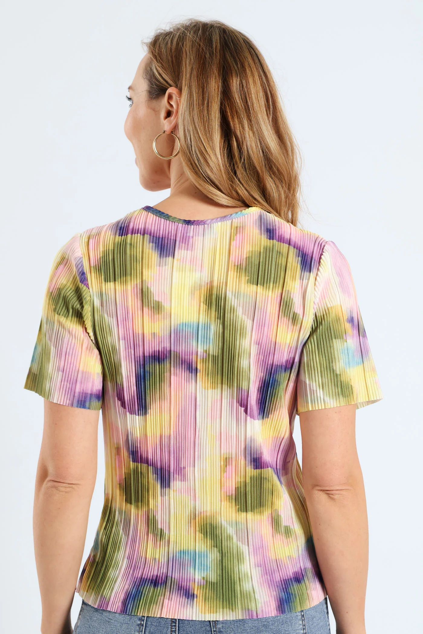 Printed Plisse Tee - Multi - Image 5