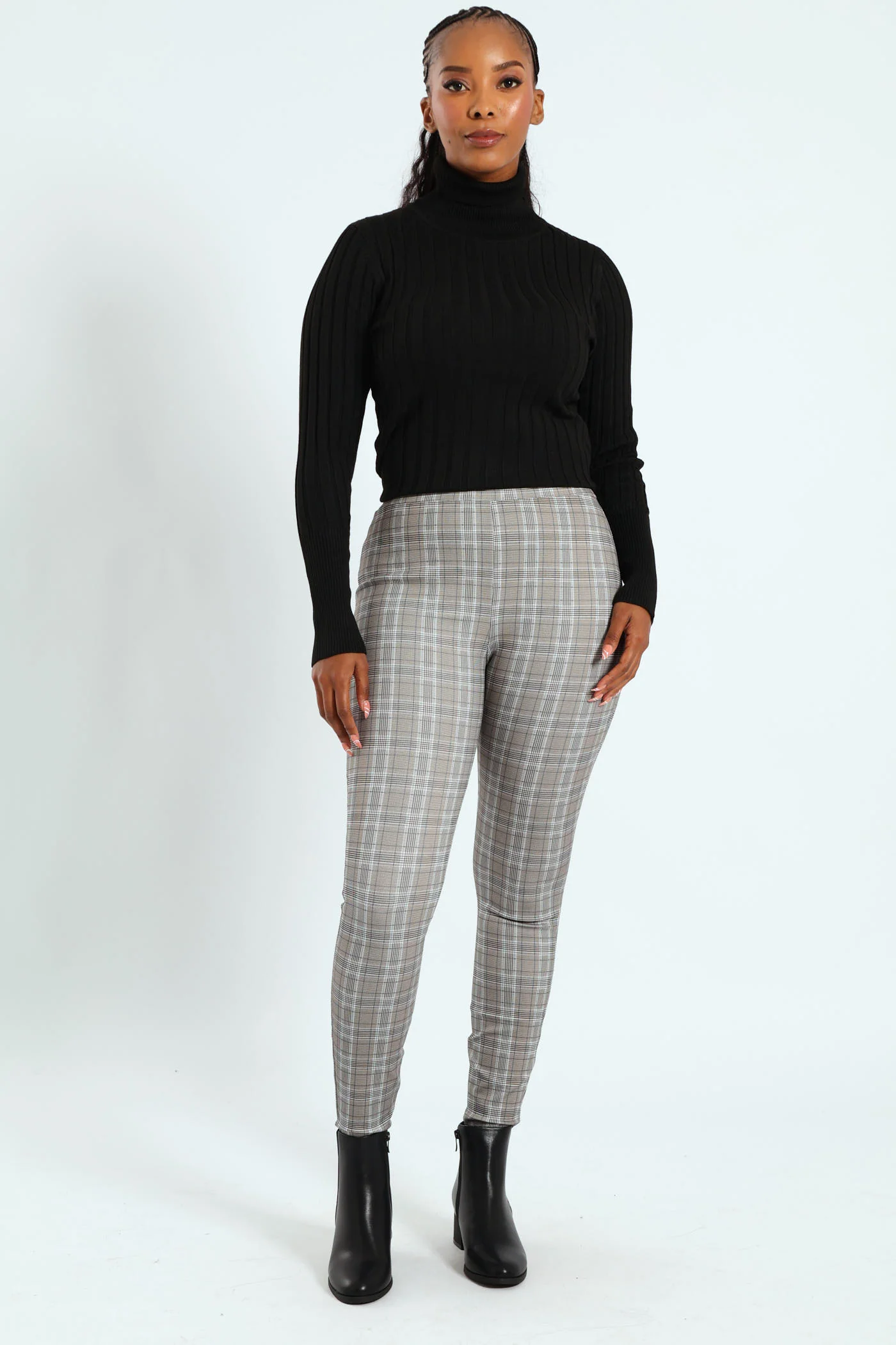 Printed Ponti Legging - Black/Charcoal - Image 5