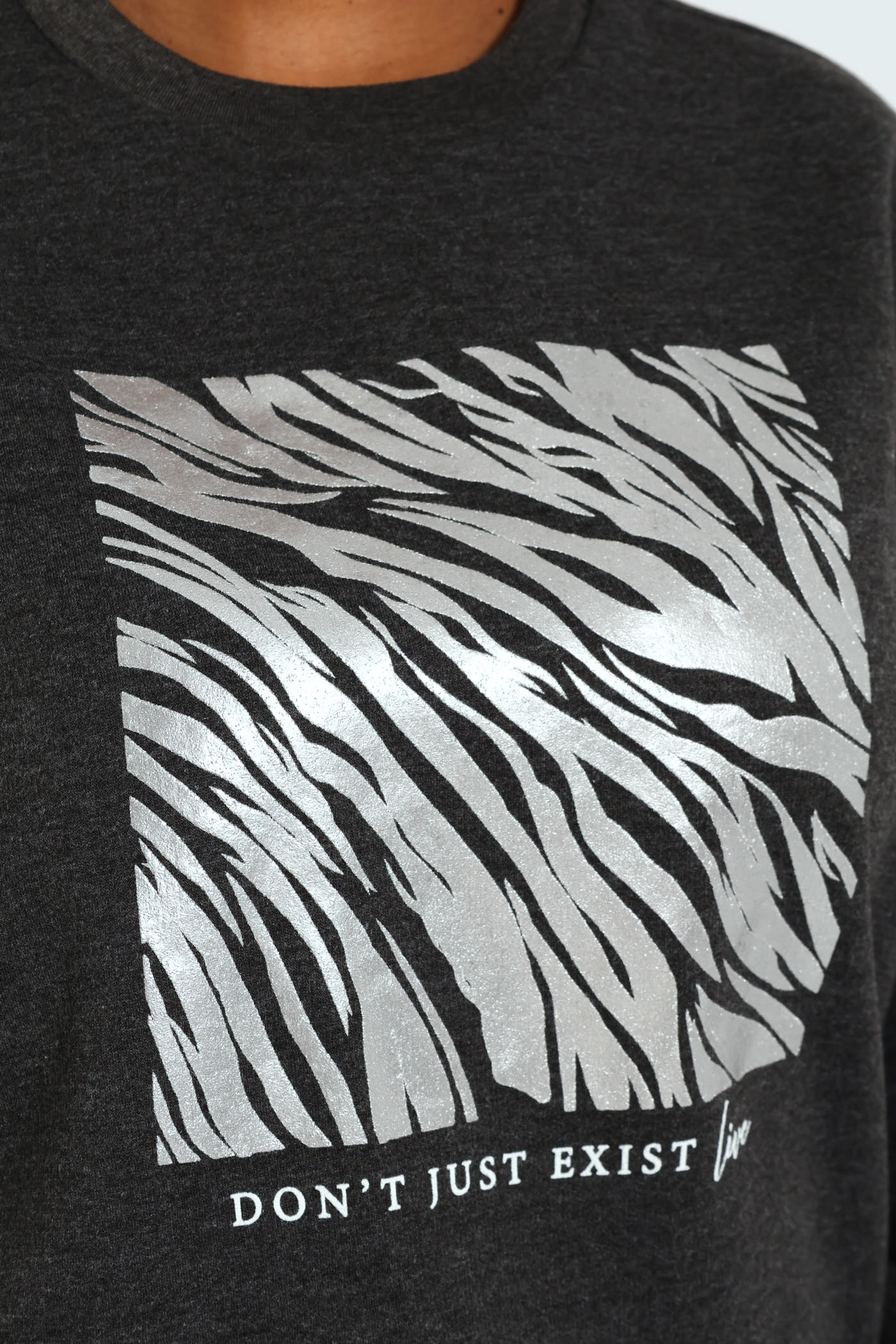 Printed Screen Pullover - Charcoal Melange - Image 2