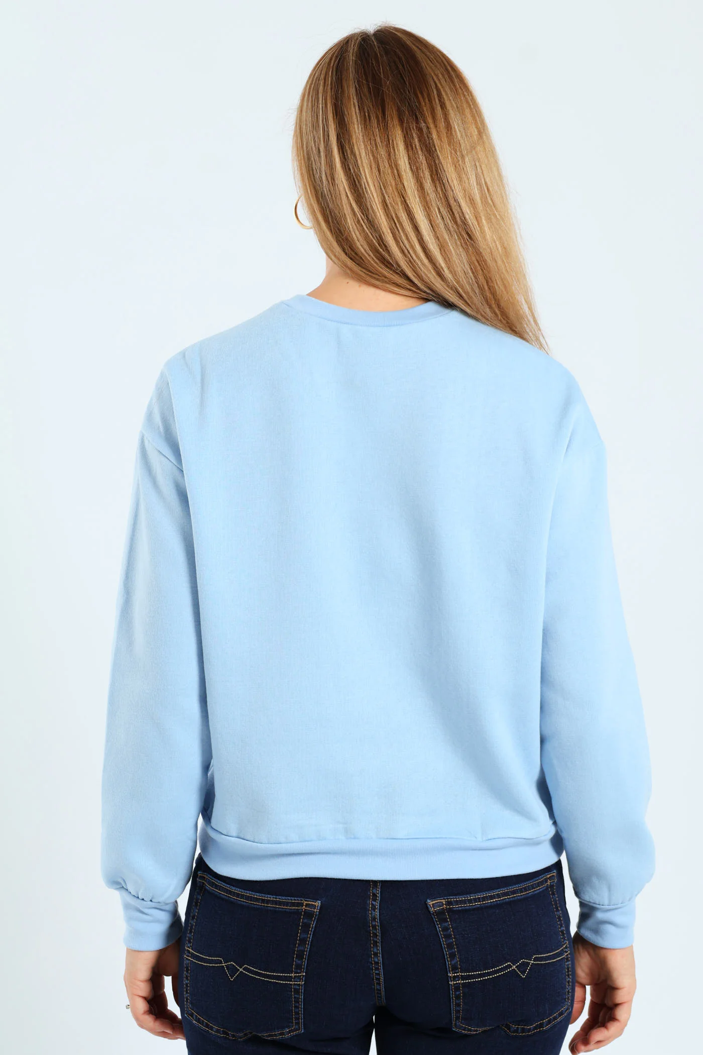 Printed Screen Pullover - Pale Blue - Image 3