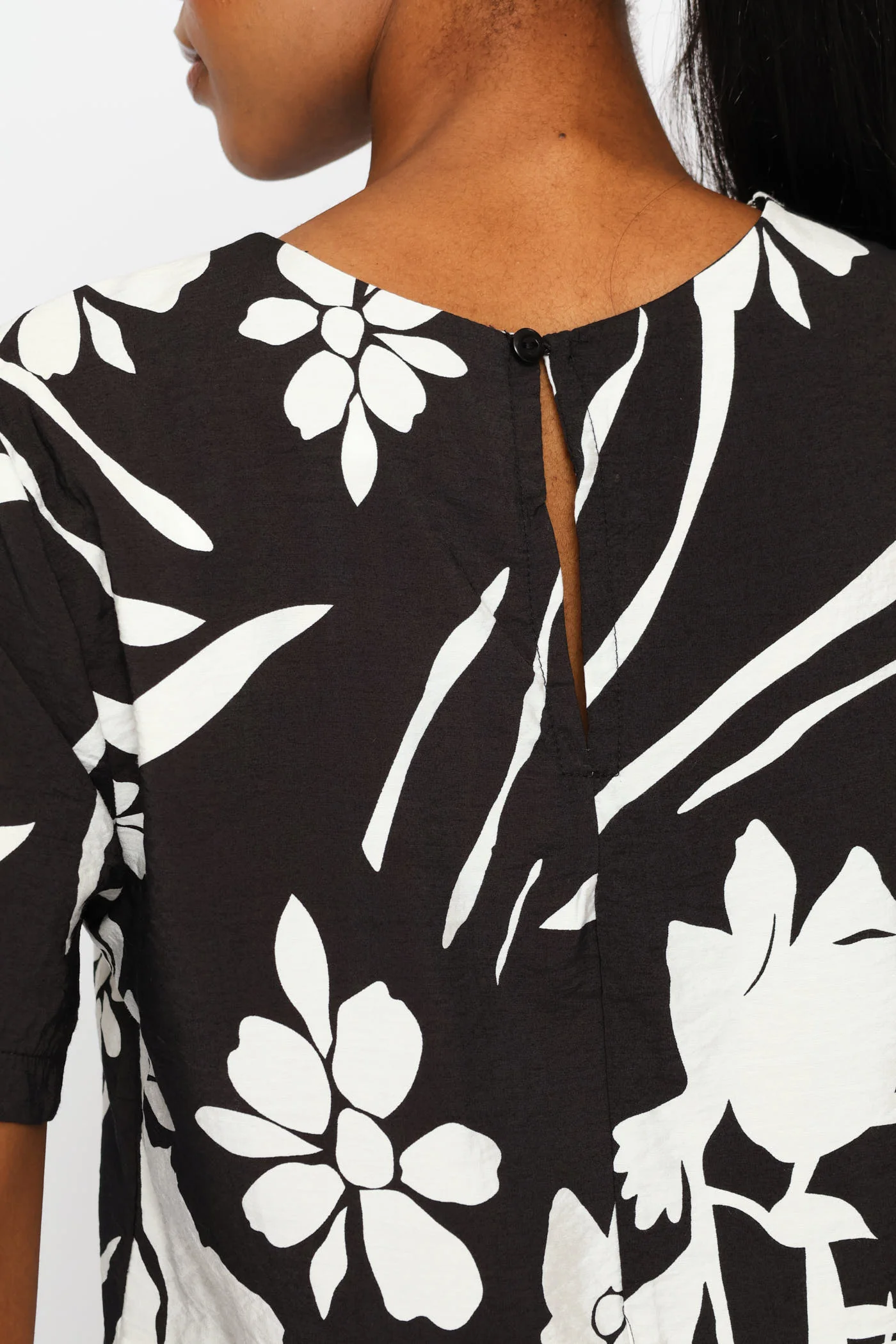 Printed Shell Tee - Black/White - Image 2