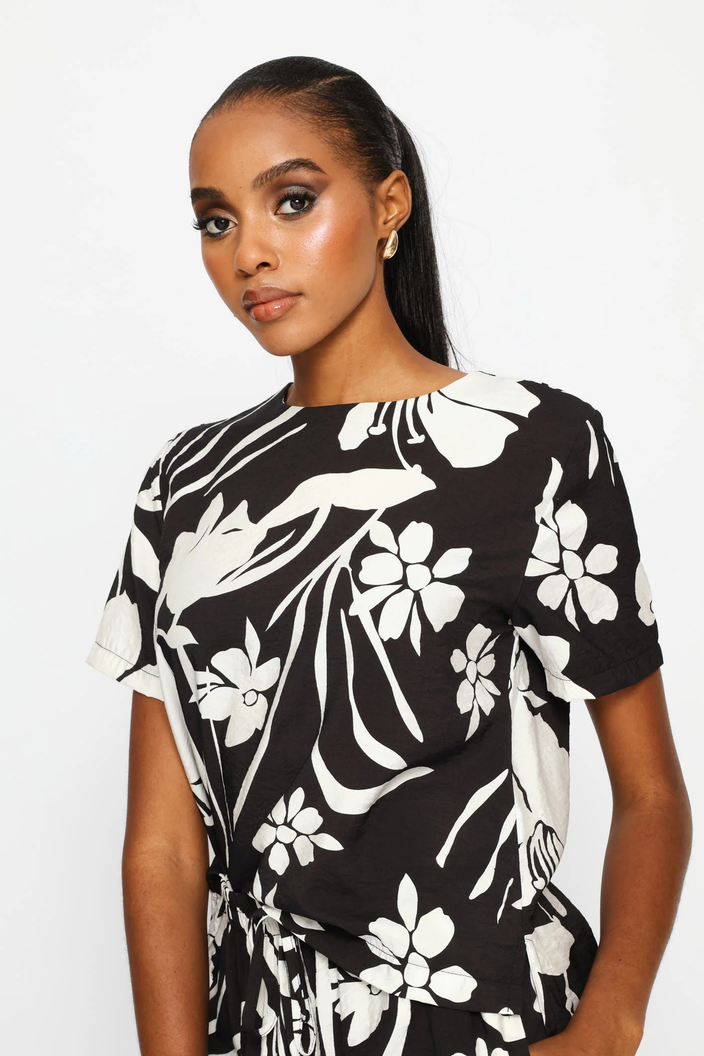 Printed Shell Tee - Black/White - Image 3