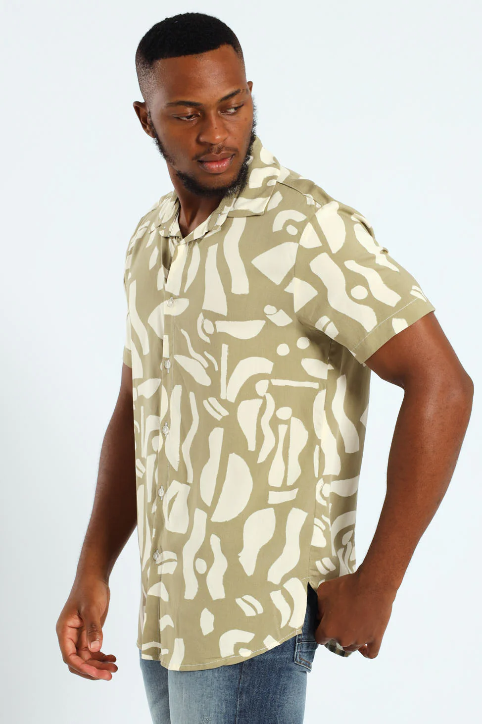 Printed Shirt - Olive - Image 3