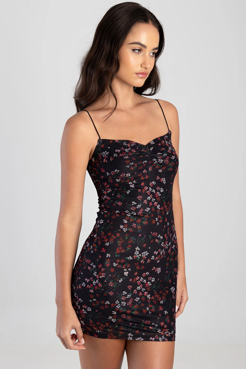 Printed Strappy Mini Dress - Black - Image 3