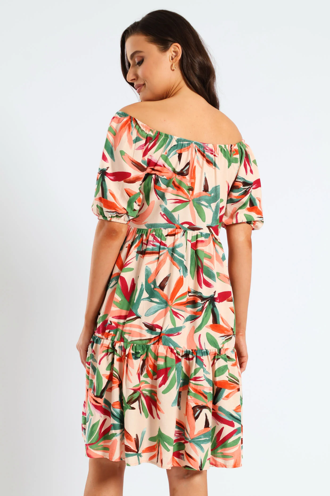 Printed Tiered Gypsy Mini Dress - Multi - Image 8