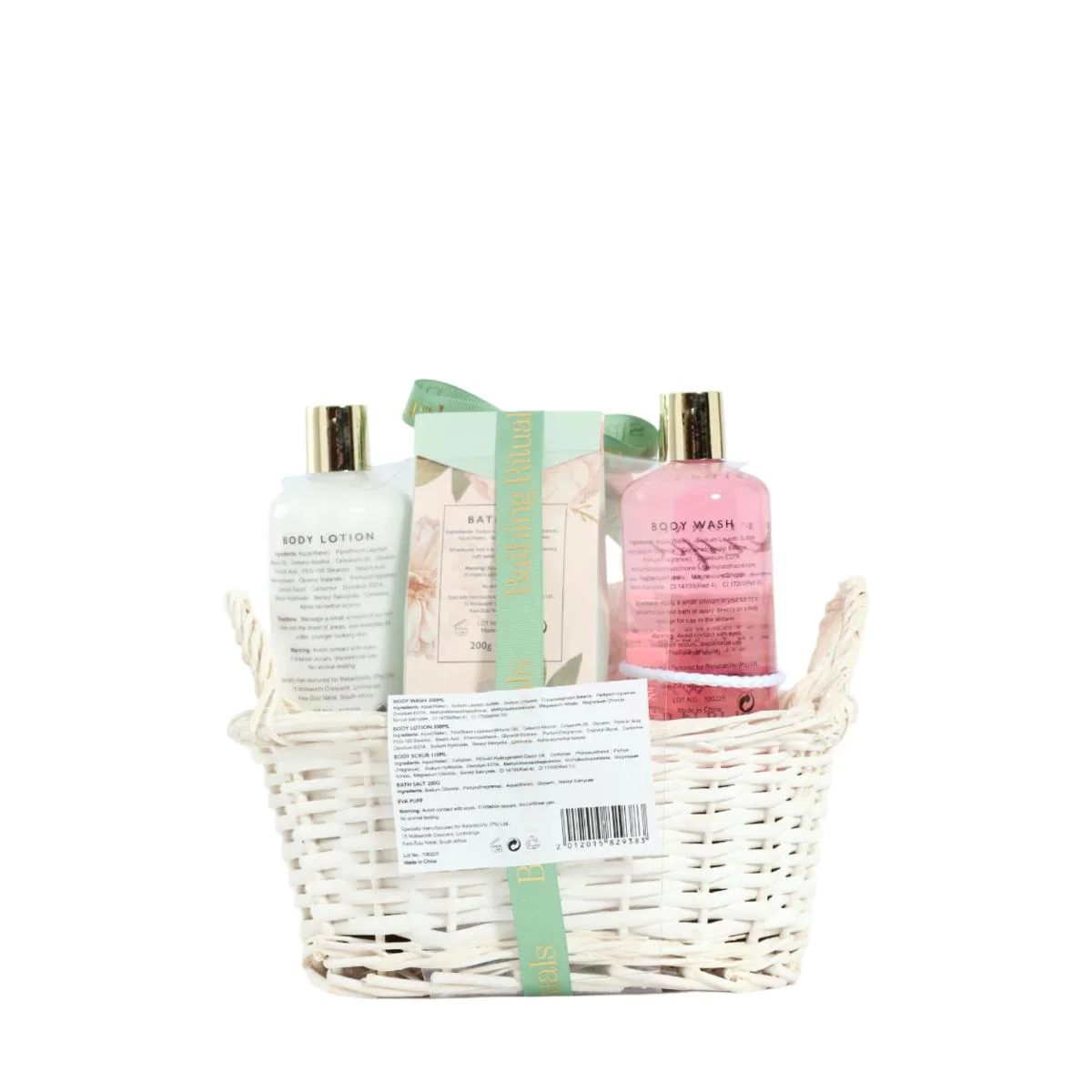 Floral Bouquet Willow Basket Bath Gift Set - Image 2