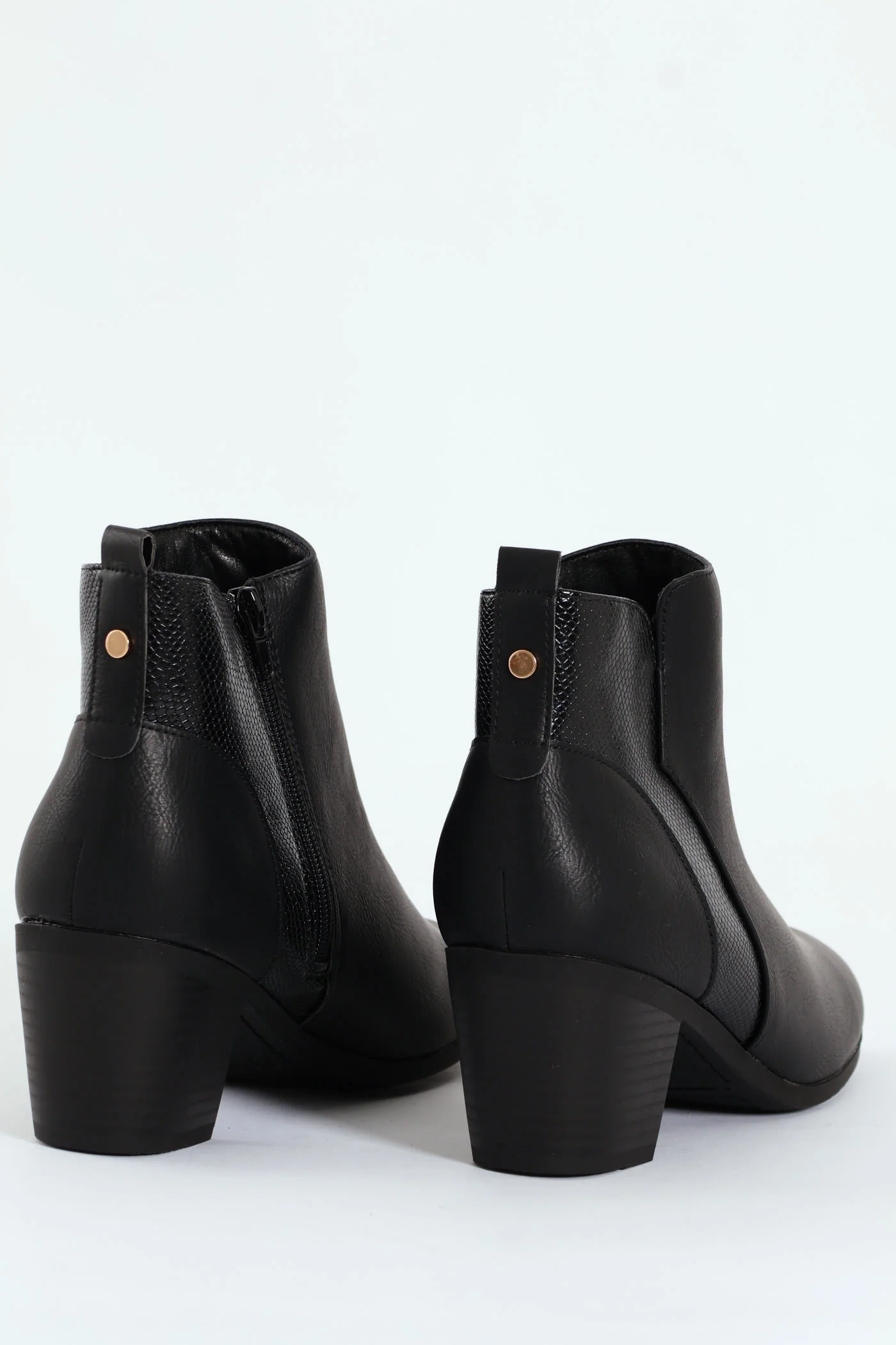 Pu Insert Chelsea Ankle Boot - Black - Image 4