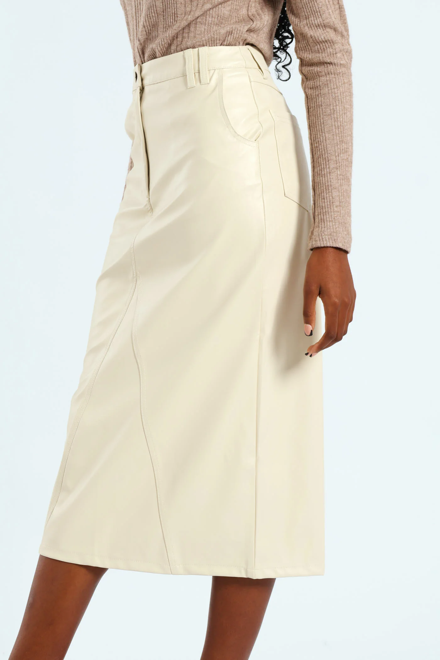 Pencil Midaxi Skirt - Fawn - Image 3