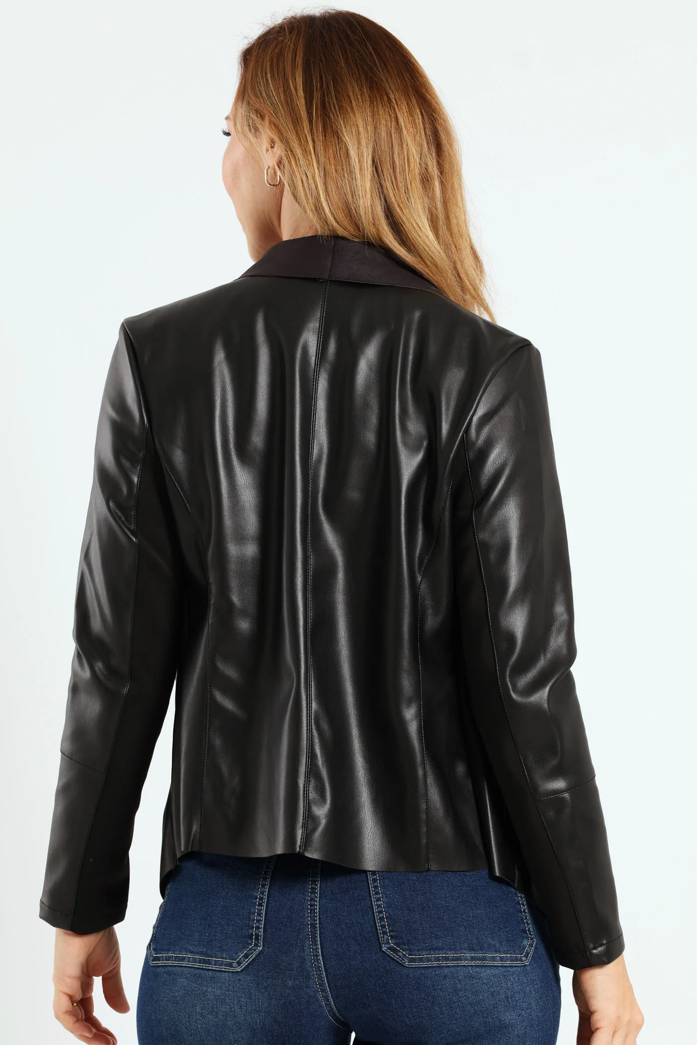 Pu Waterfall Jacket - Black - Image 4