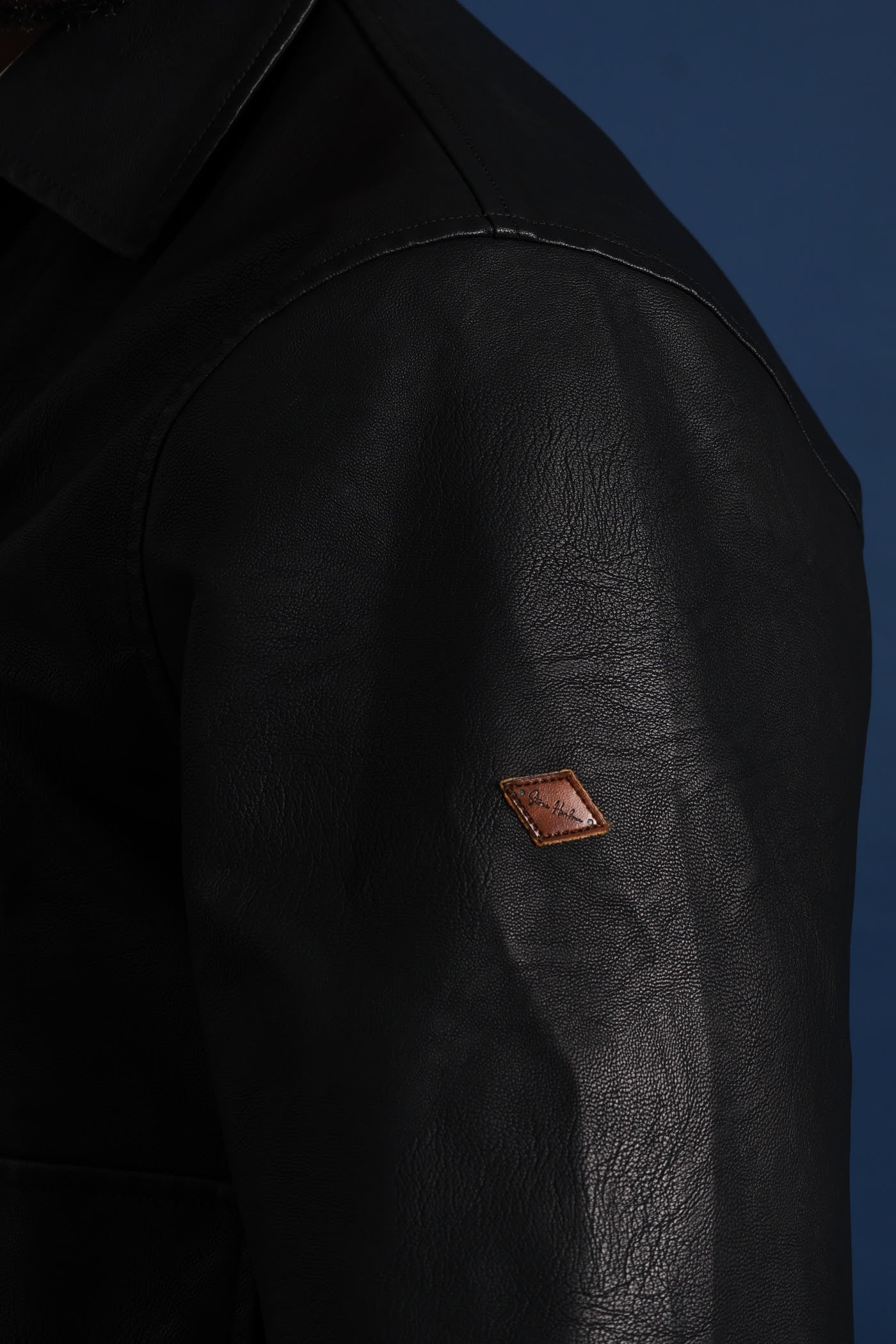 PU Zip Through Bomber - Black - Image 5