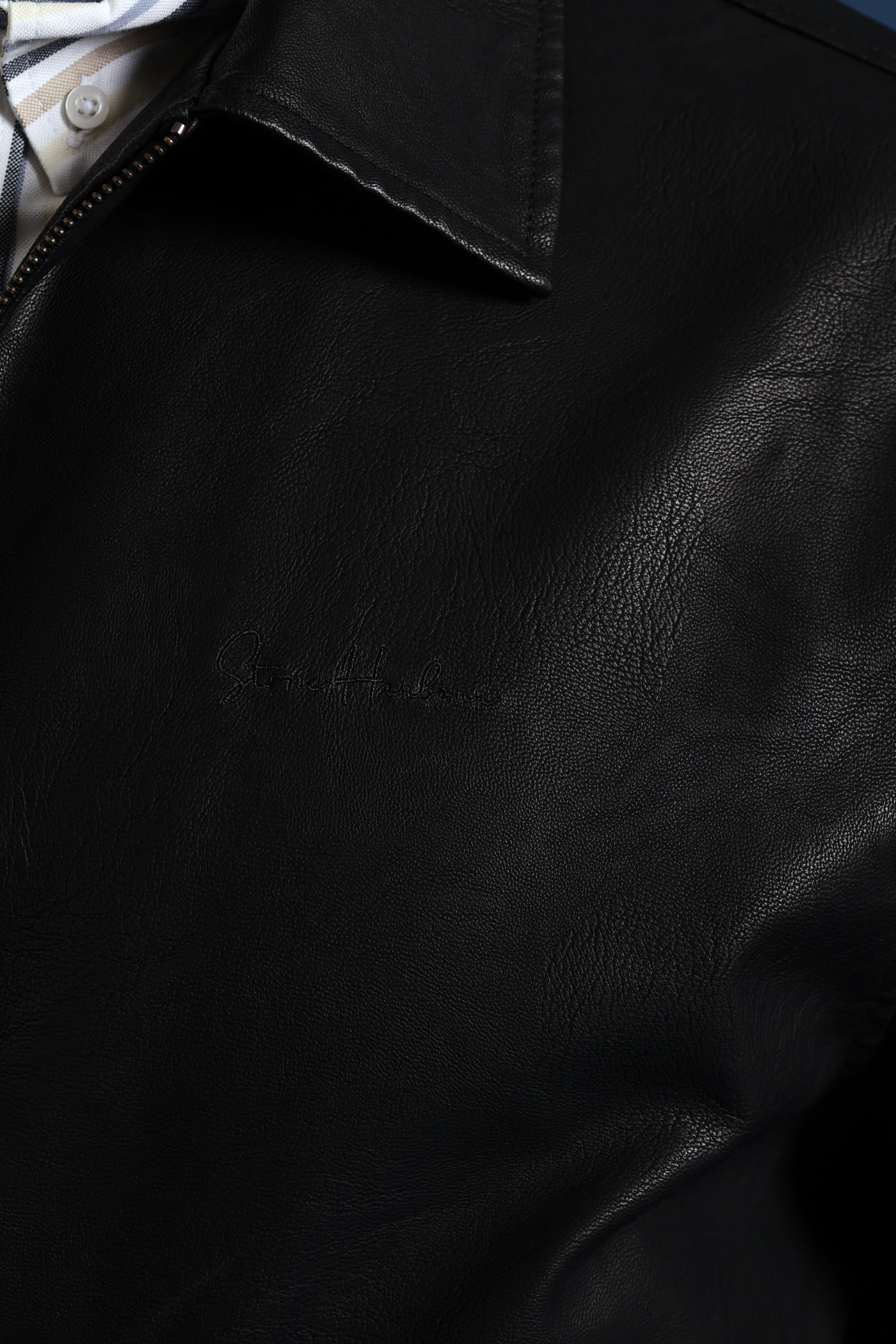 PU Zip Through Bomber - Black - Image 6