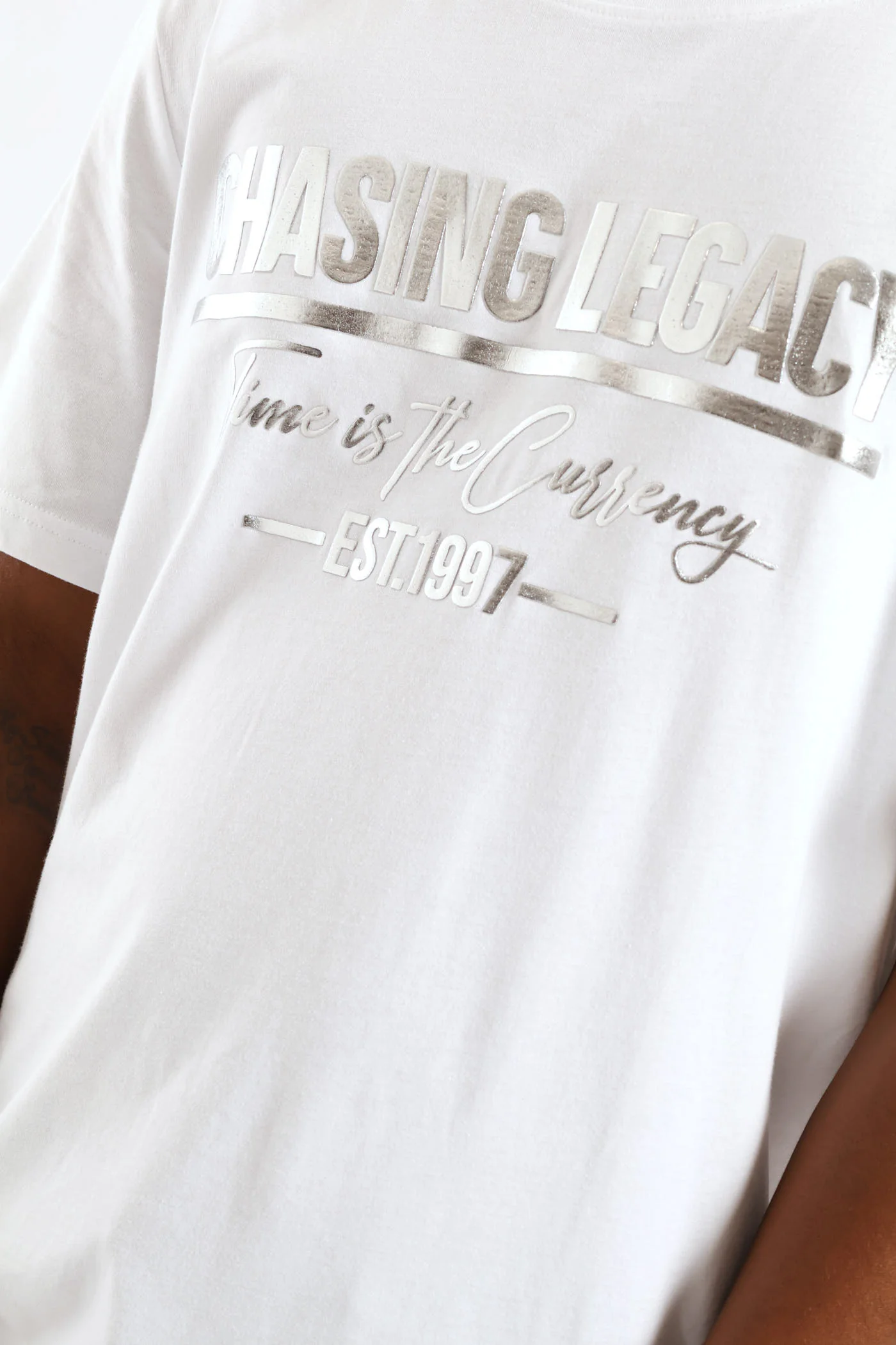 Puff Foil Print Tee - White - Image 2