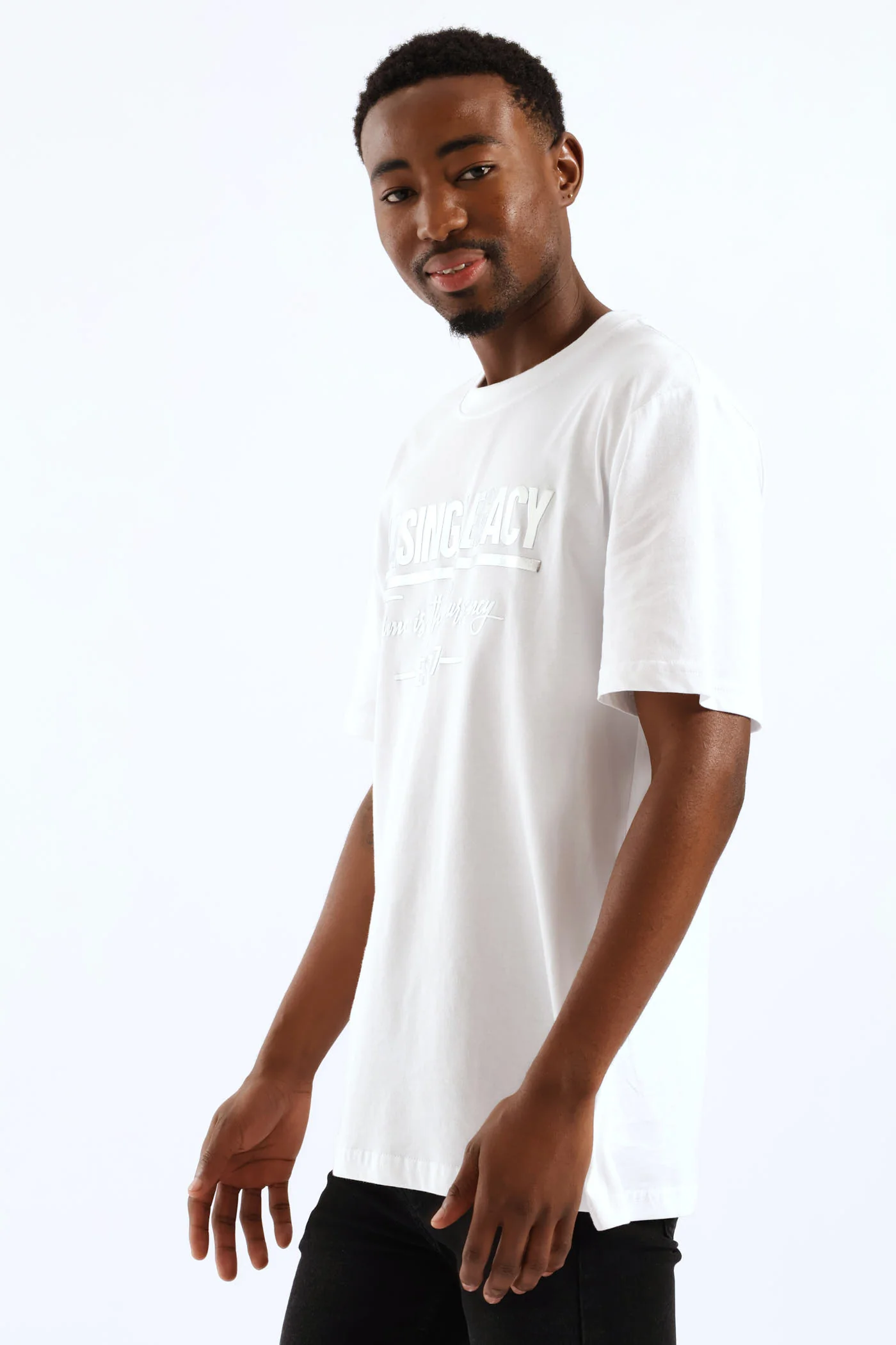 Puff Foil Print Tee - White - Image 4