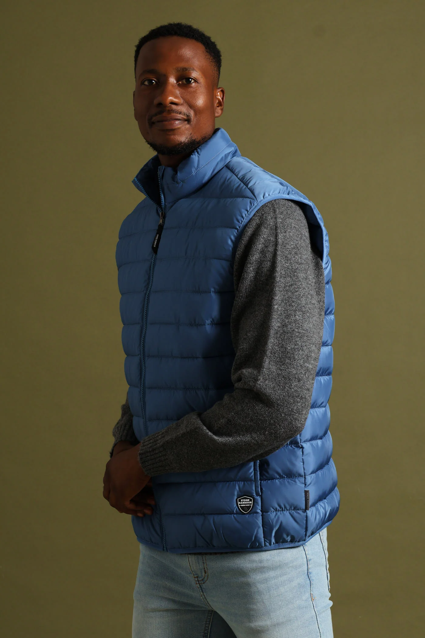 Puffer Gilet - Steel Blue - Image 3