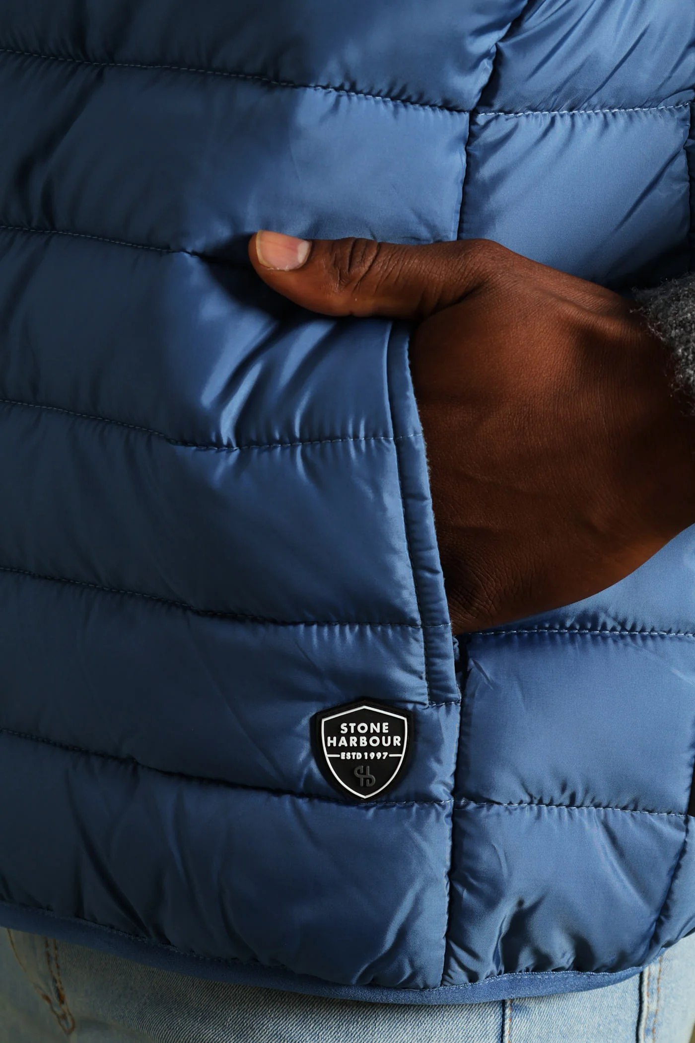 Puffer Gilet - Steel Blue - Image 4