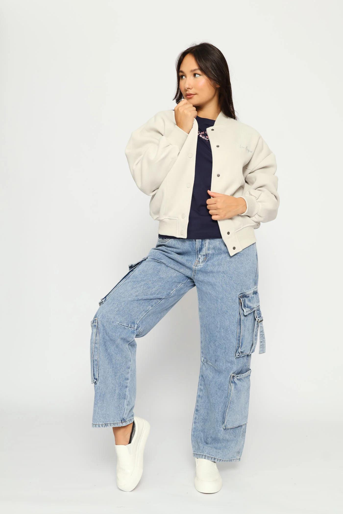 Puffy Oversized Jacket - Cream - Image 7